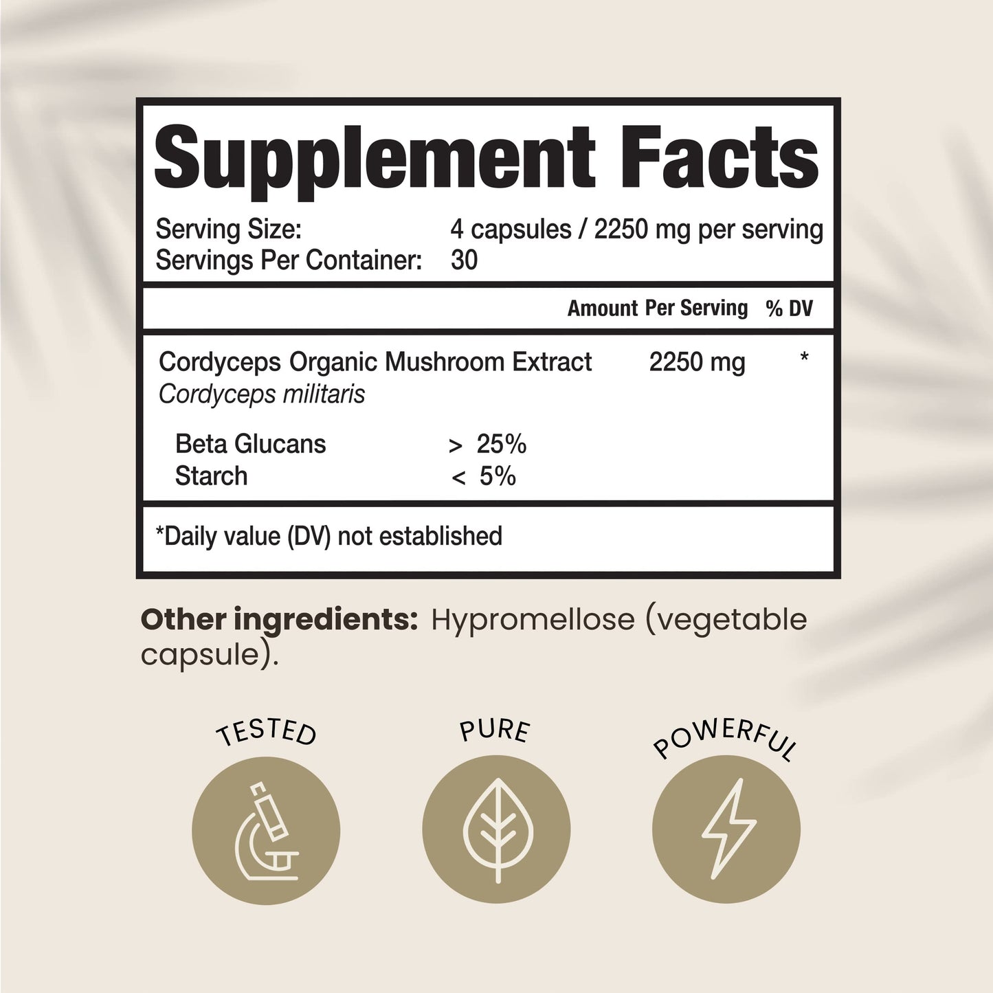 HPD Rx Premium Organic Cordyceps Mushroom Extract Performance Supplement for Energy, Endurance and Immunity, 120 Capsules