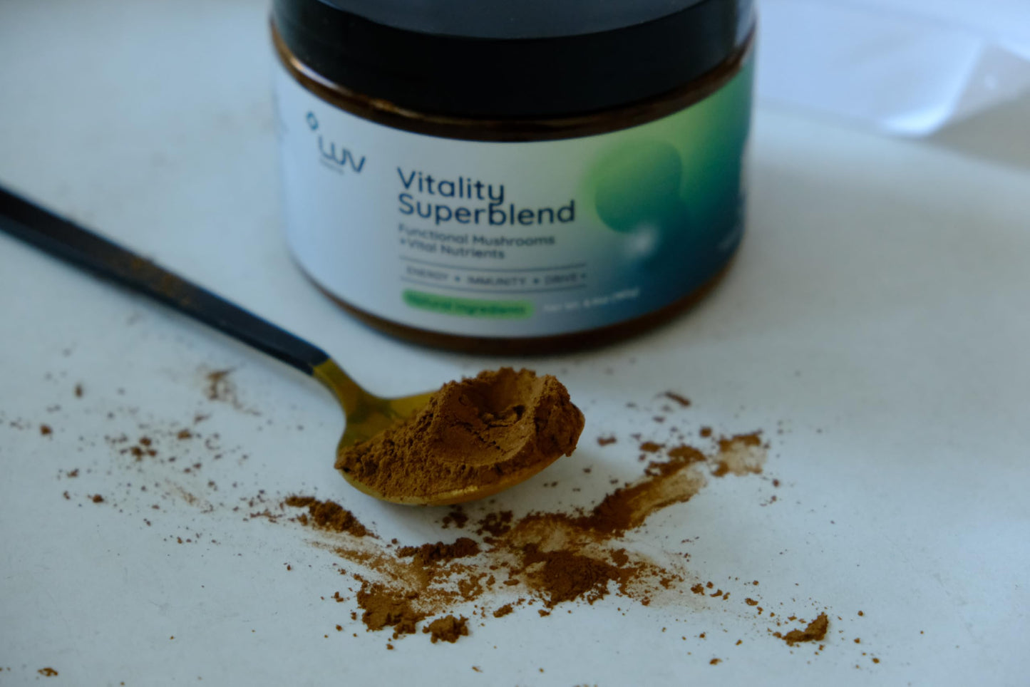 LUV health Vitality Superblend Mushroom Supplement Powder, 19.2 Ounces