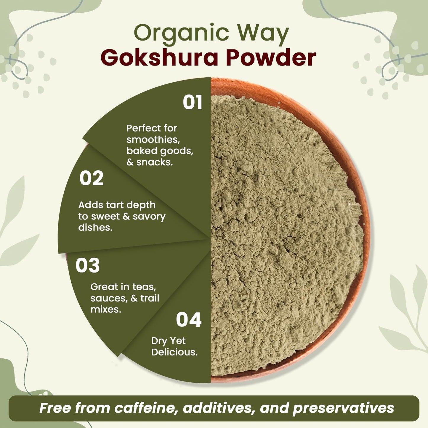 Organic Way Gokshura Powder (Tribulus Terrestris) Powder 8 Ounce