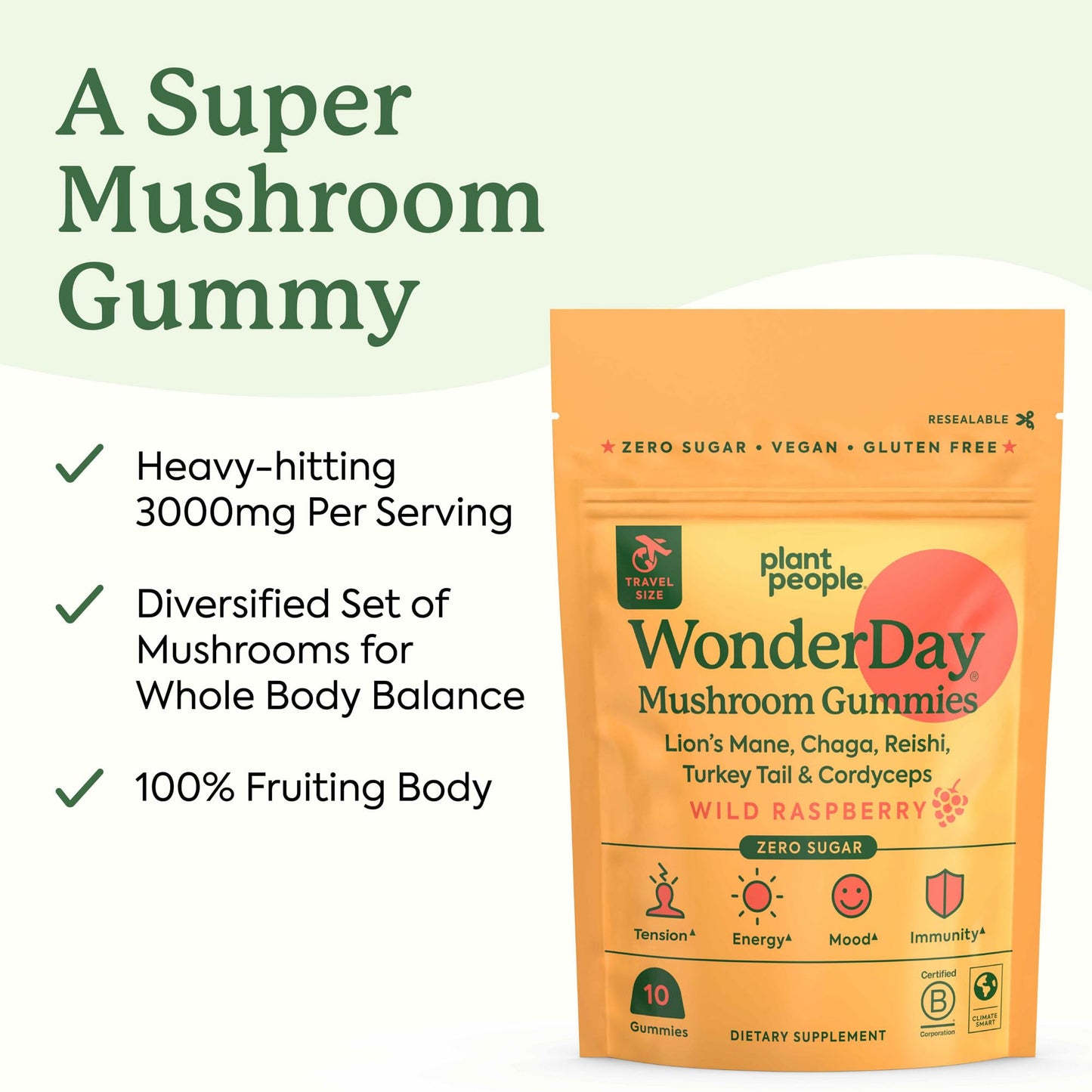 Plant People WonderDay Mushroom Gummies Mini Gummy 10 Count