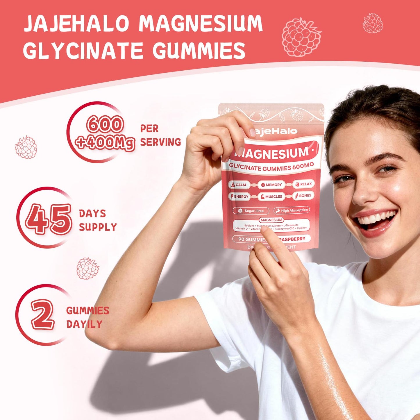 Jajehalo Magnesium Glycinate Gummies 90 Count