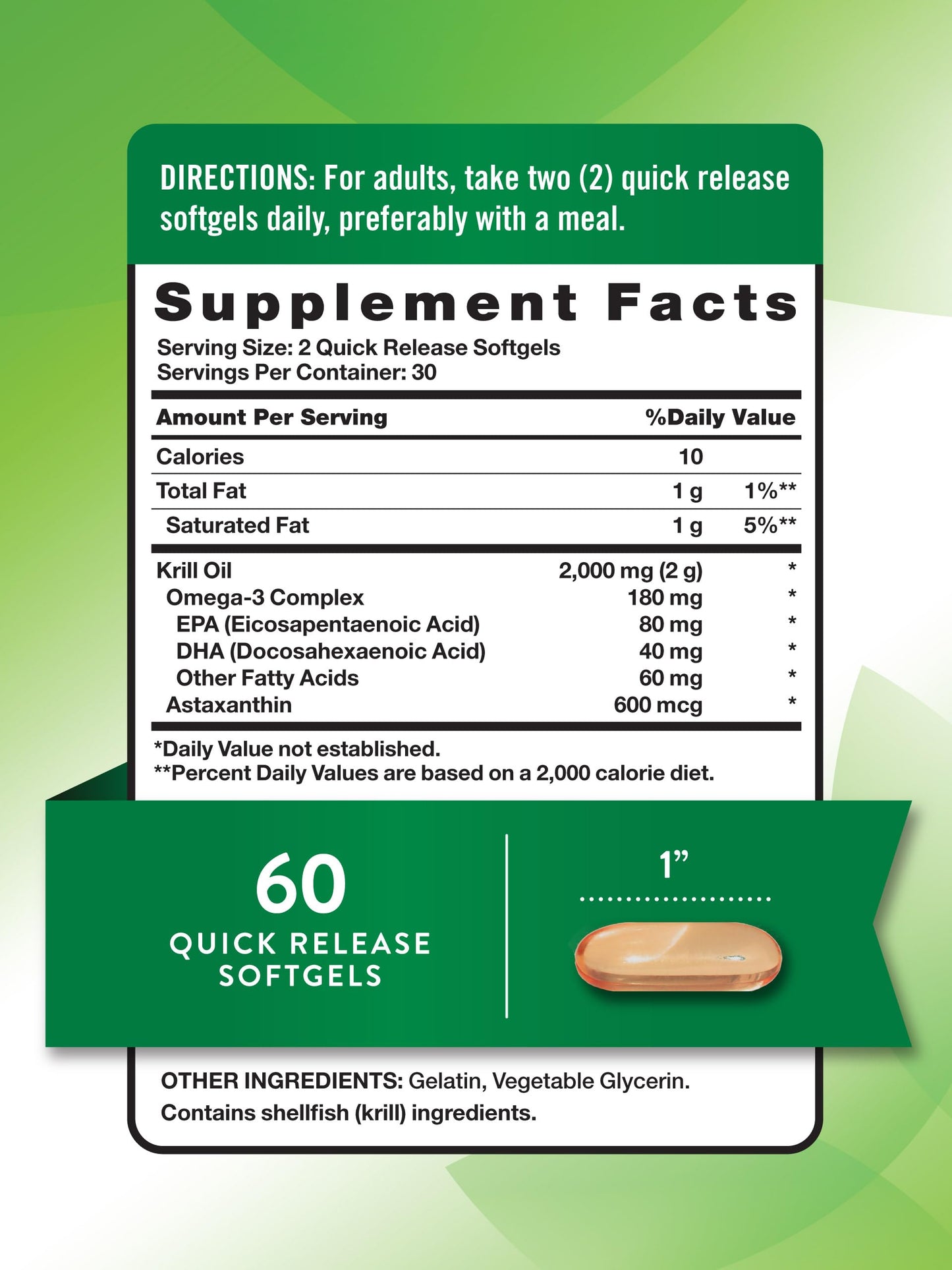 Nature's Truth Antarctic Krill Oil 2000mg Softgel, 60 Count