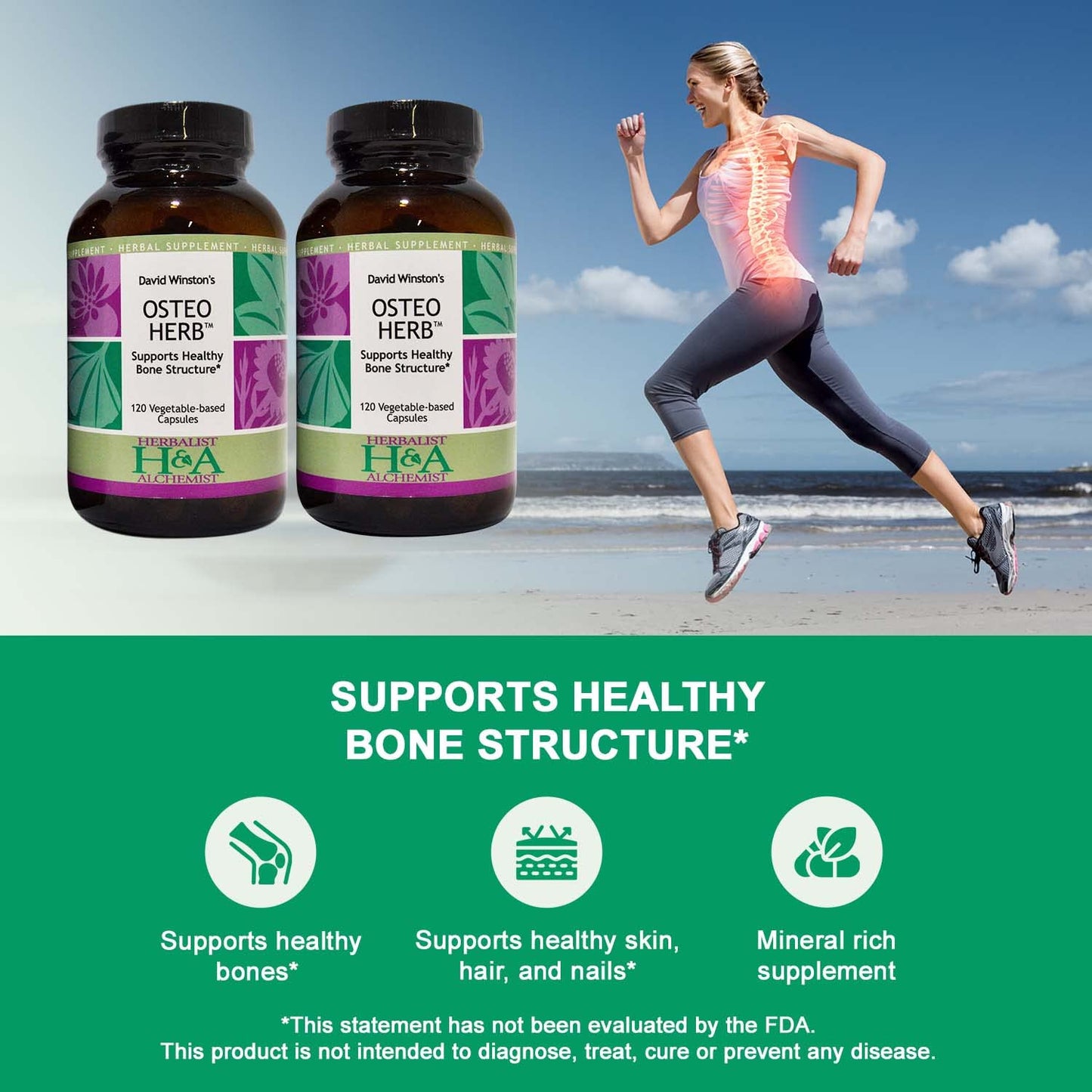 Herbalist & Alchemist David Winston's Osteo Herb Capsules, 240 Count