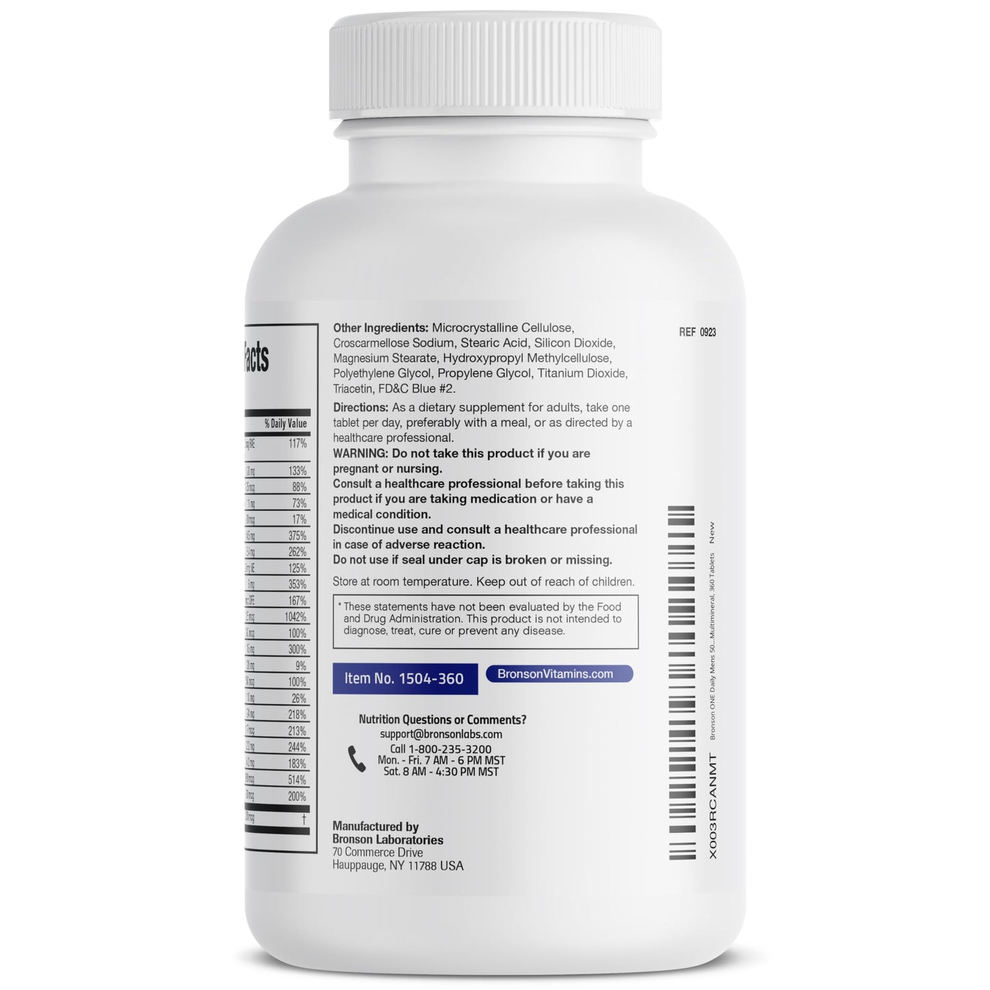 Bronson ONE Daily Men's 50+ Complete Multivitamin Multimineral Tablets, 360 Count