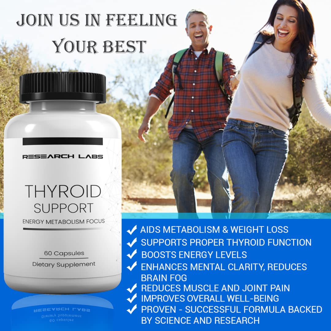 Research Labs Thyroid Support + Iodine Supplement Capsules, 120 Capsules