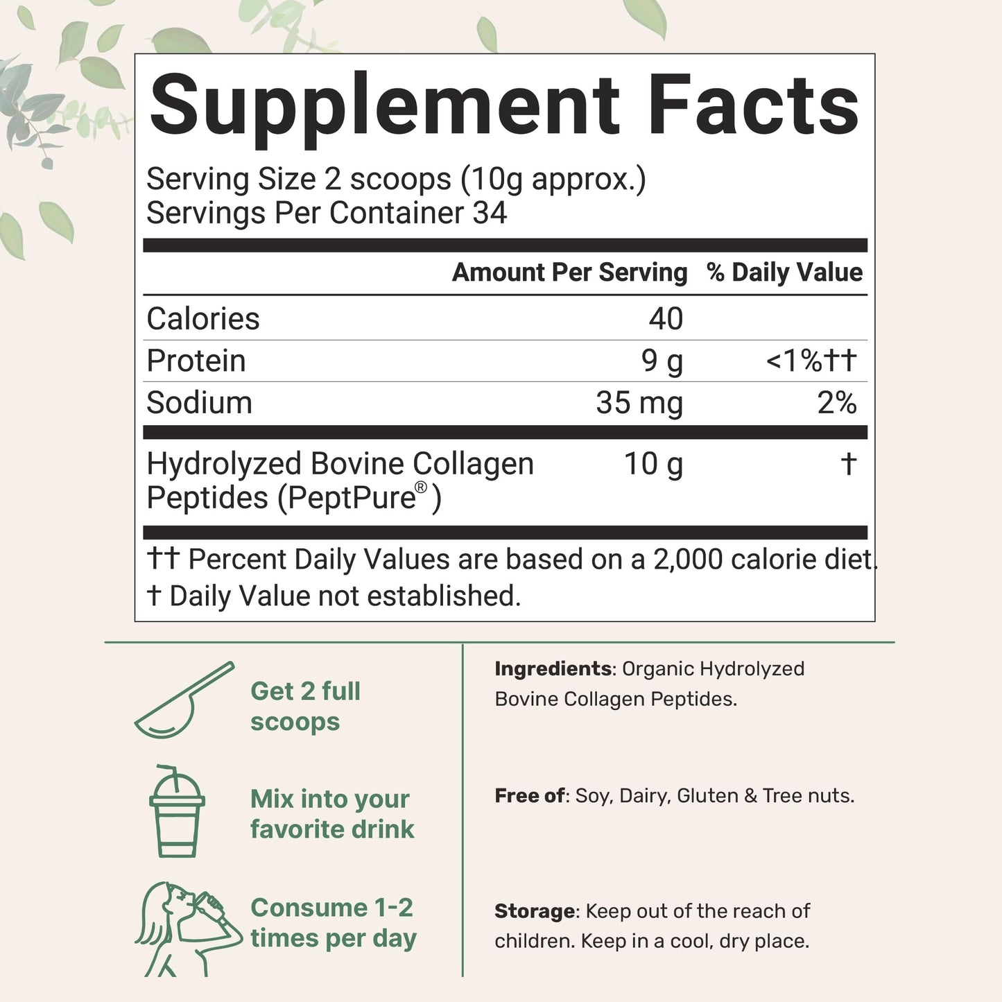 Micro Ingredients Vitamin D3 5000iu + K2 100mcg Softgels & Organic Collagen Peptides Powder Bundle 2 Pack