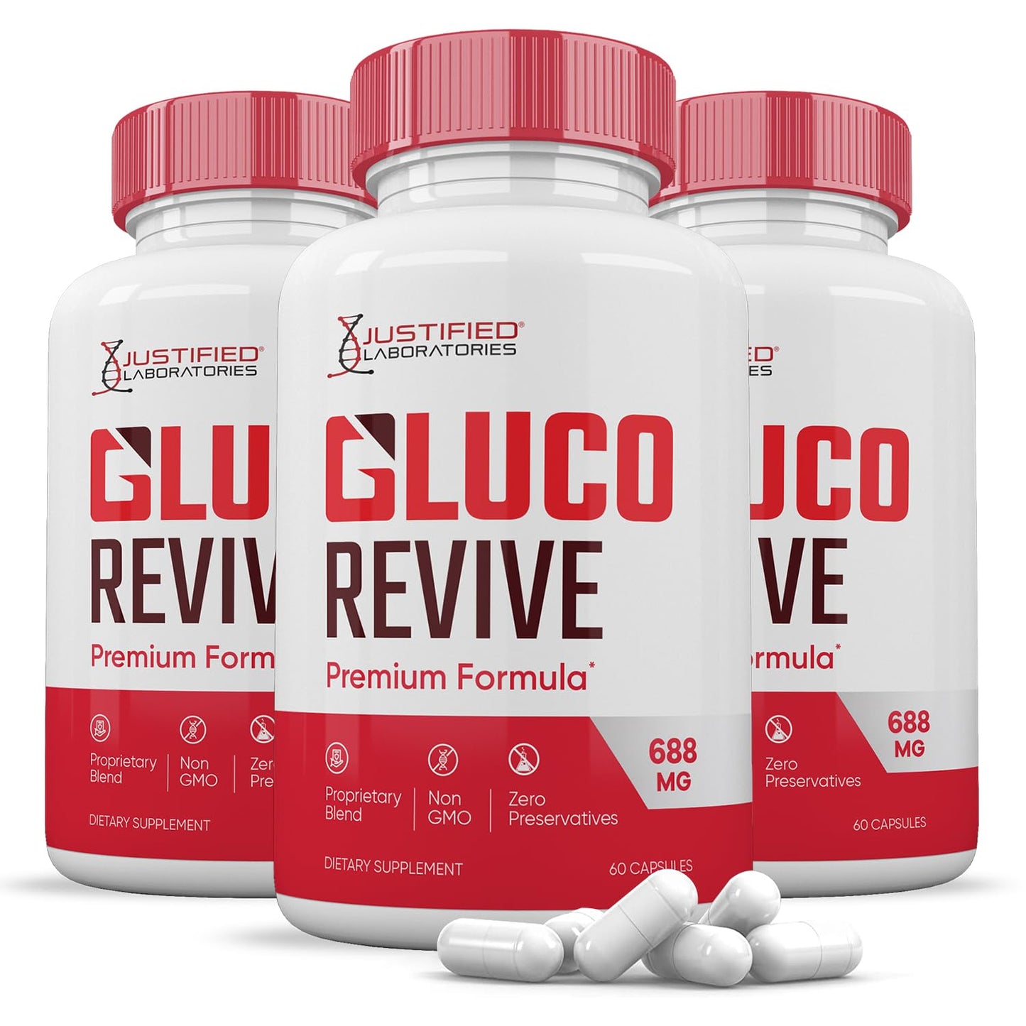 Justified Laboratories Gluco Revive Glyco Support Premium Formula, 180 Capsules
