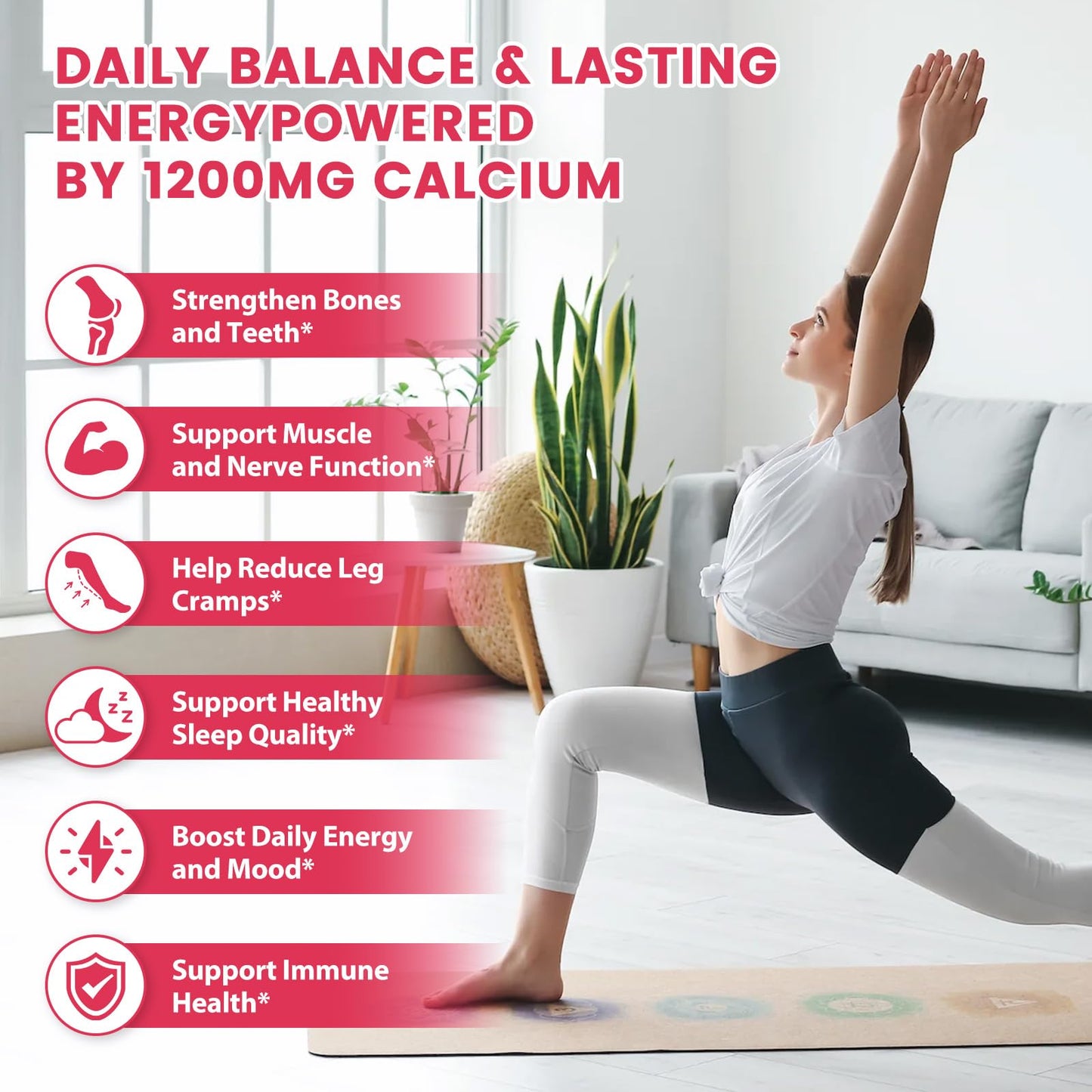 GAOLISHEN Calcium Citrate 1200 mg Gummies with Vitamin D3, K2, Magnesium, Zinc for Bone, Muscle & Immune Support, Sugar Free, 60 Gummies