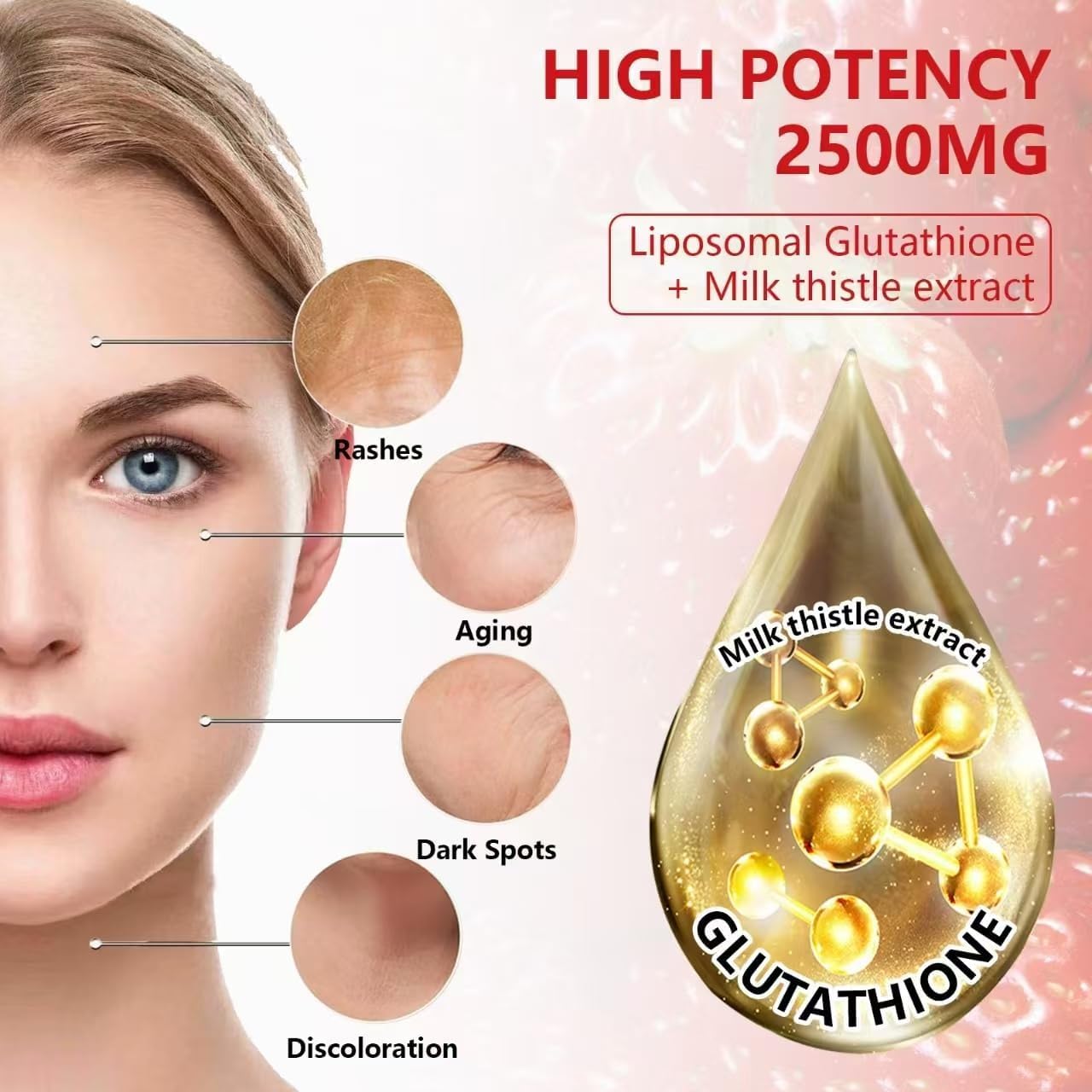 Oakevlp Liposomal Glutathione 2500mg Gummies, 60 Count