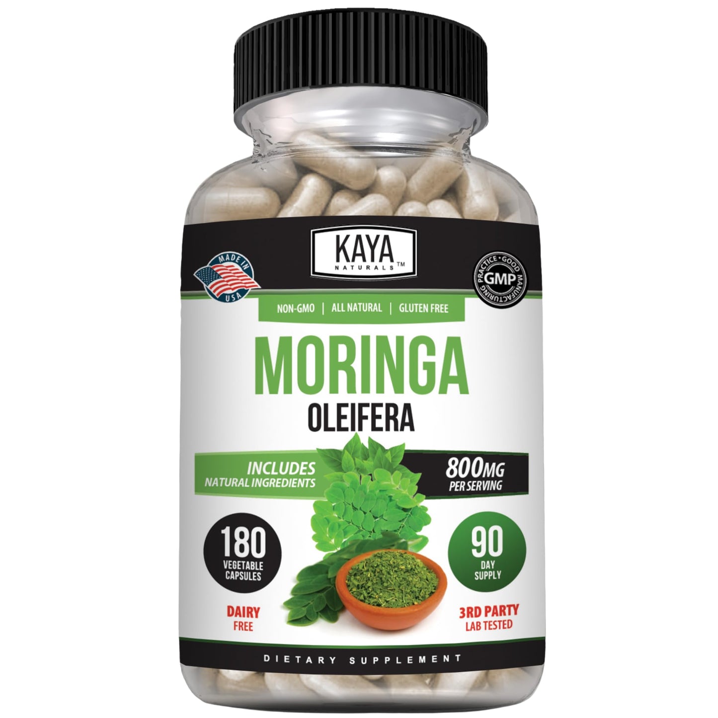 Kaya Naturals Moringa Leaf Extract Capsule 180 Count