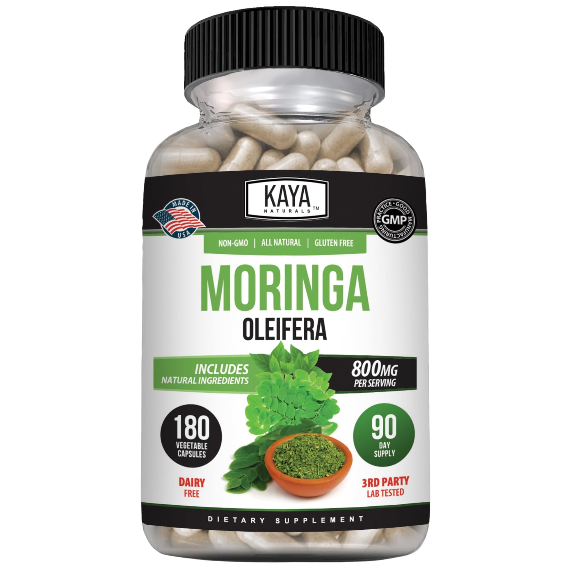 Kaya Naturals Moringa Leaf Extract Capsule 180 Count