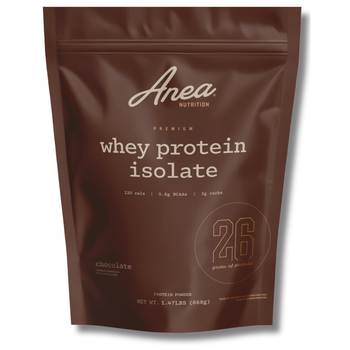 Anea Nutrition Whey Protein Isolate Powder, Chocolate, 1.47 lb