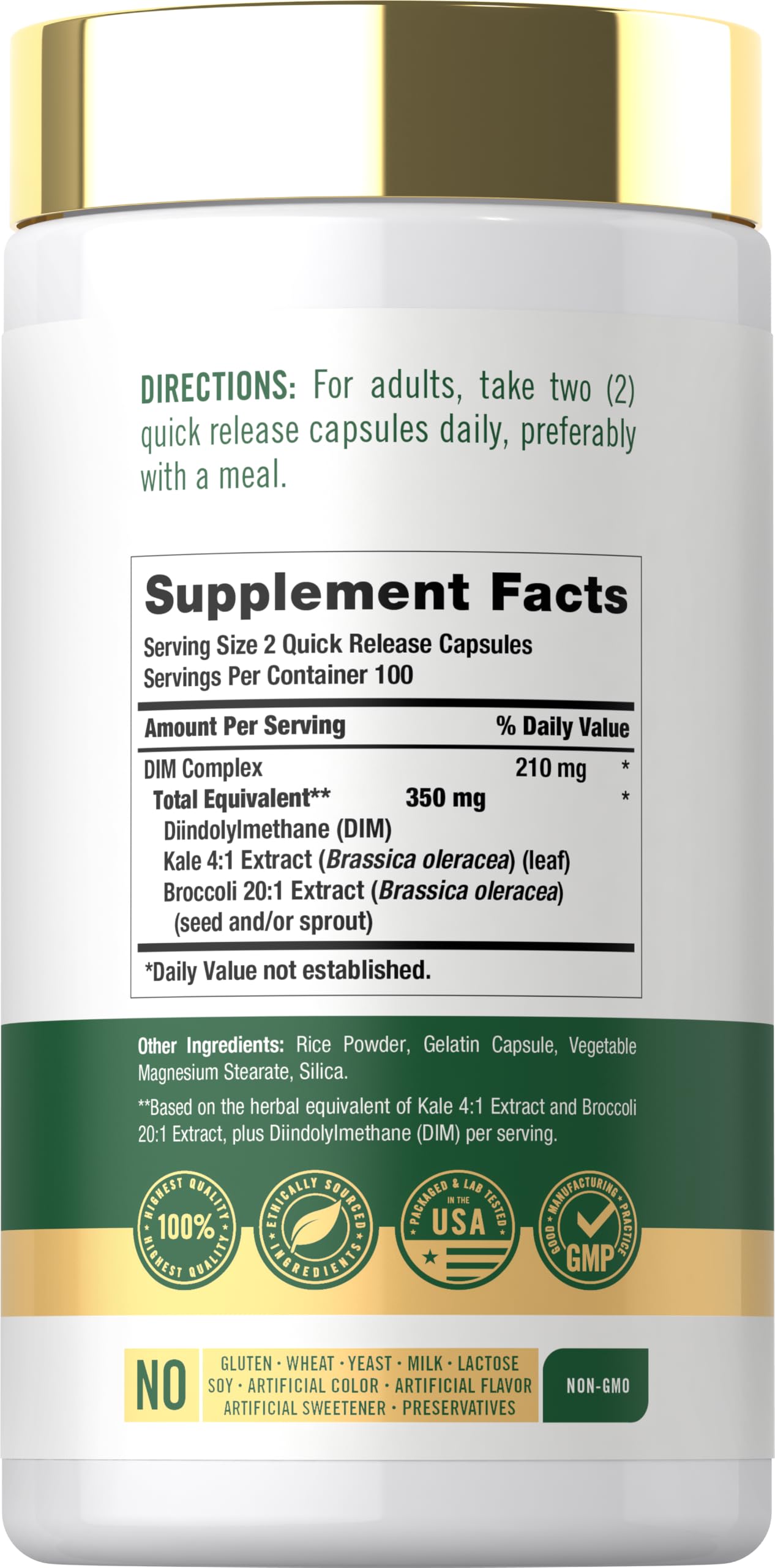 Carlyle DIM Supplement for Women & Men Capsule 200 Count