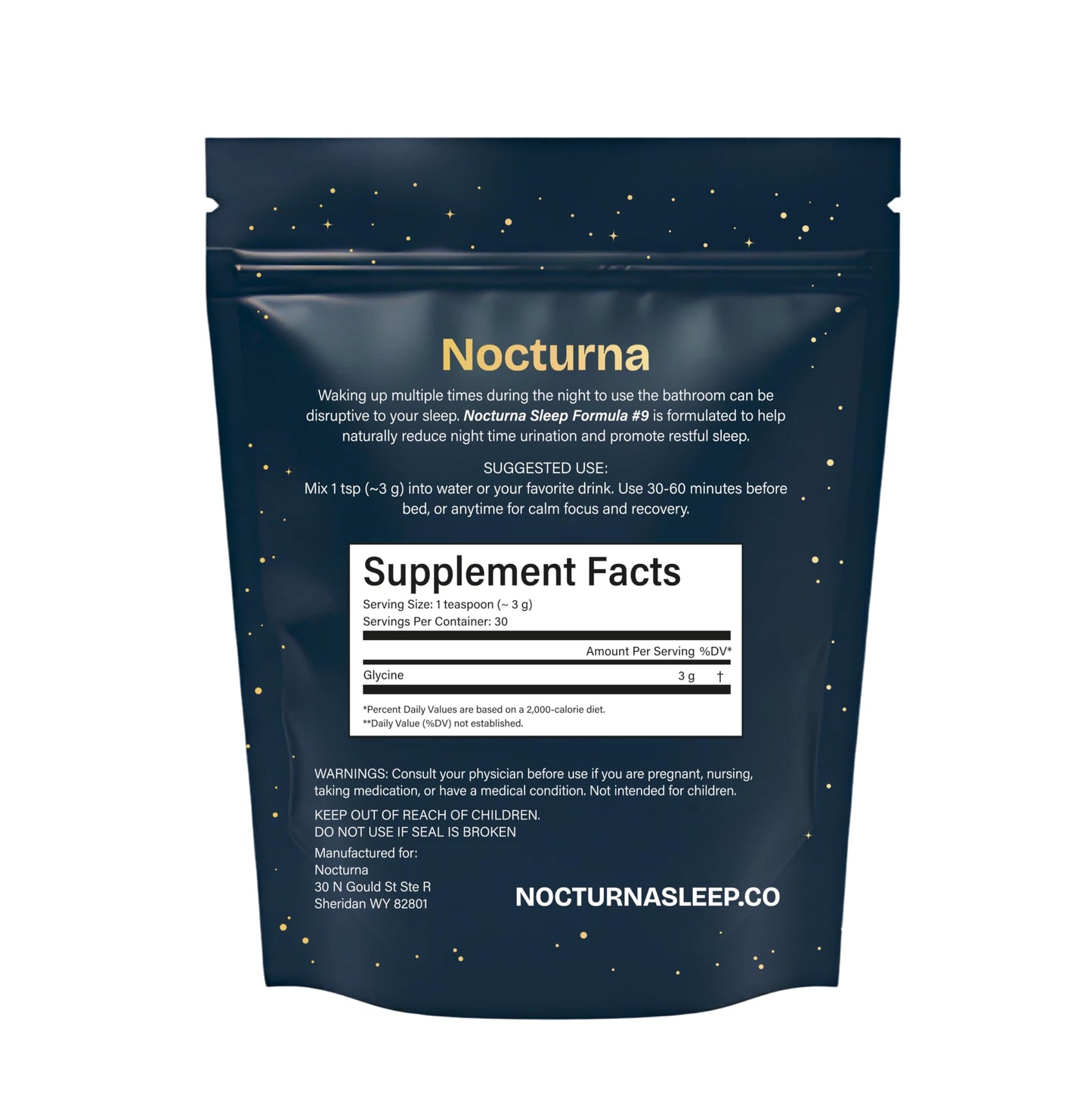 Nocturna Glycine Supplement Powder, 6.3 oz