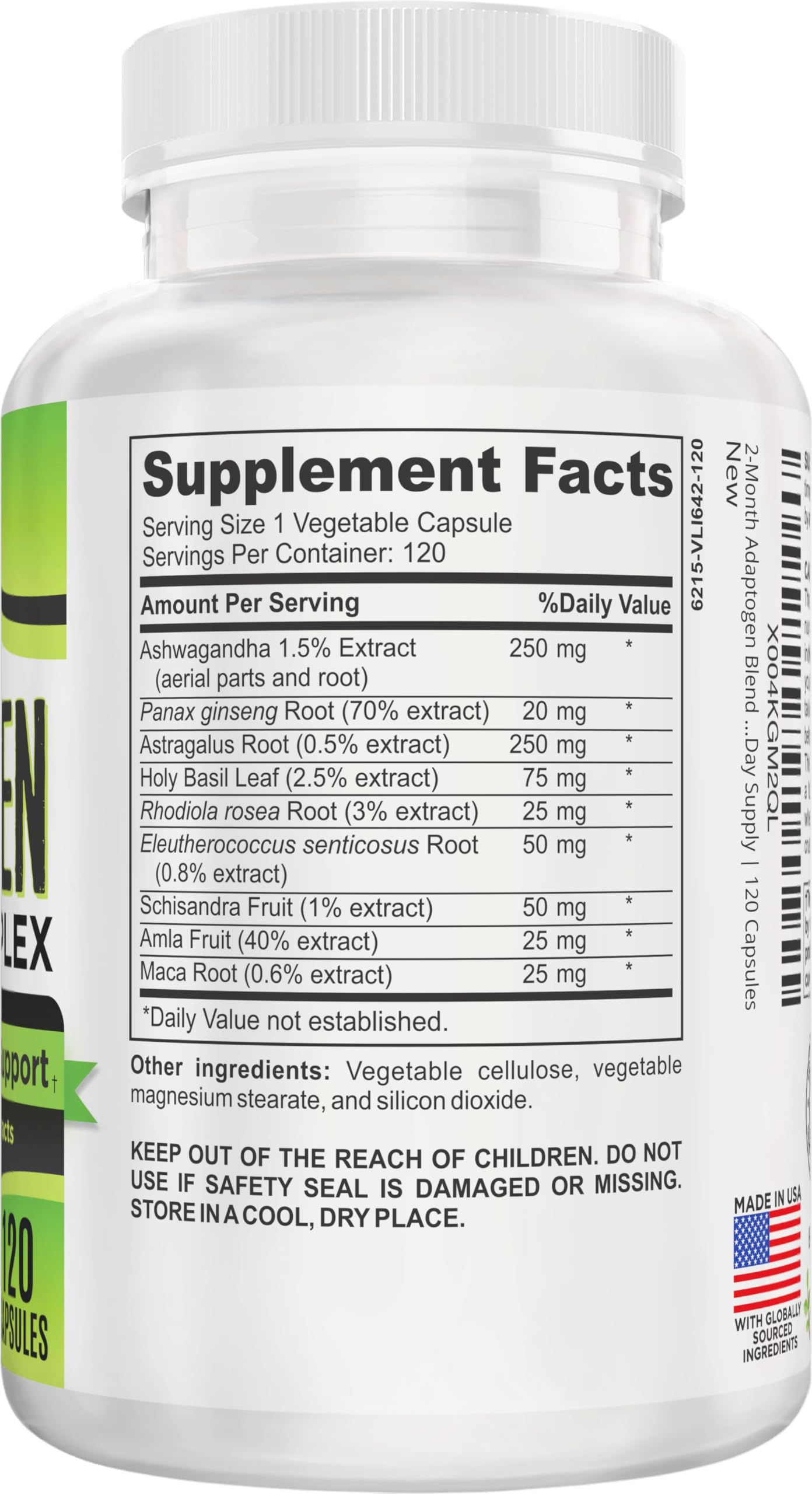 Elevate Recovery Supplements 2-Month Adaptogens Extract/Complex 9-in-1 Adaptogenic Formula for Men & Women Capsules 120 Count