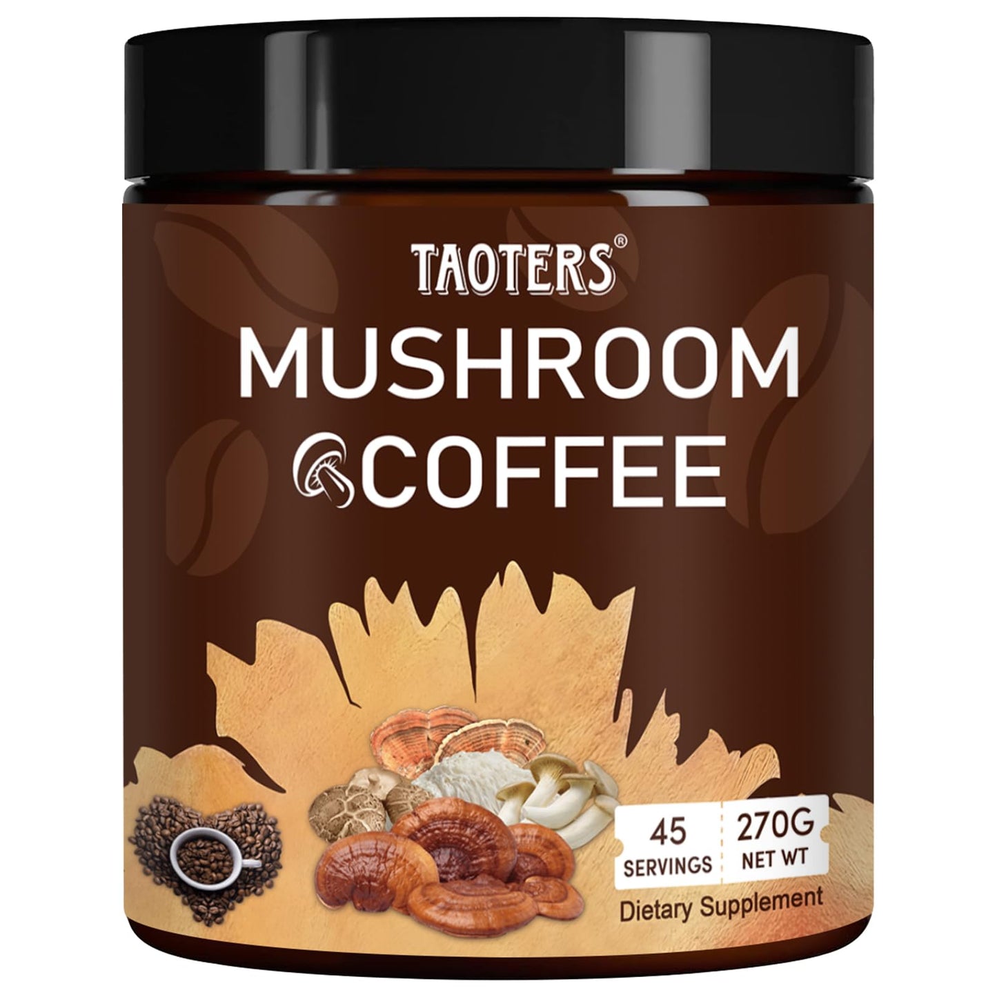 TAOTERS Mushroom Coffee Powder, 9.5 oz