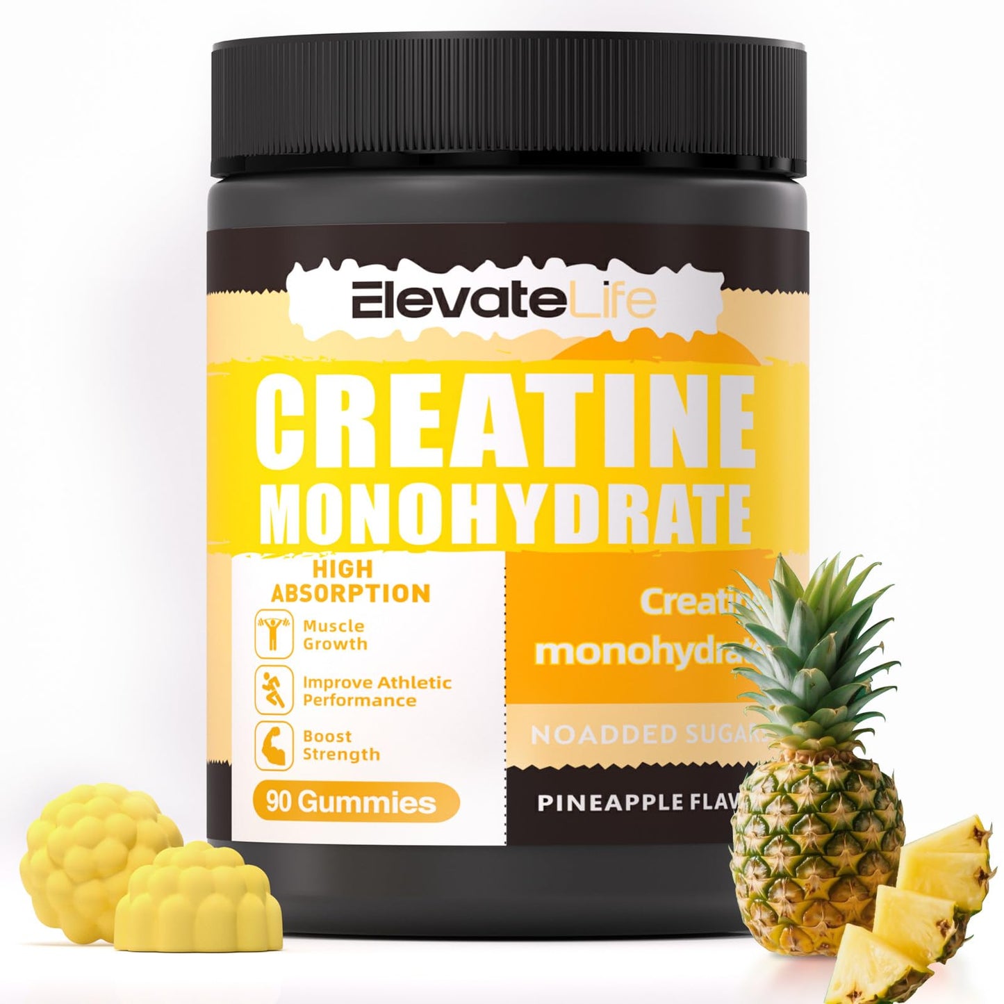 ElevateLife Creatine Monohydrate Gummies, 90 Count