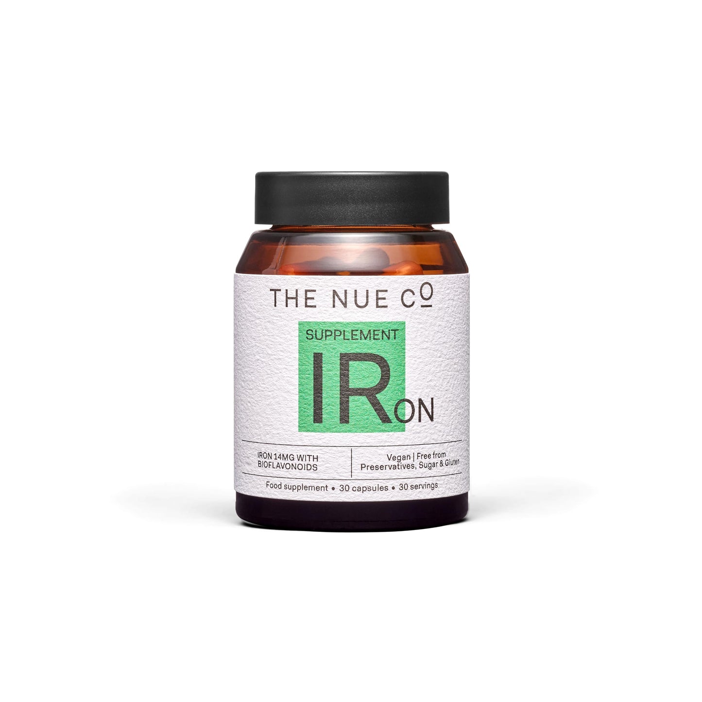 The Nue Co Iron Supplement - Vegan Capsules for Daily Nutrient Support - Clean & Gluten Free - Supports Energy, Recovery & Immune Function, 30 Capsules