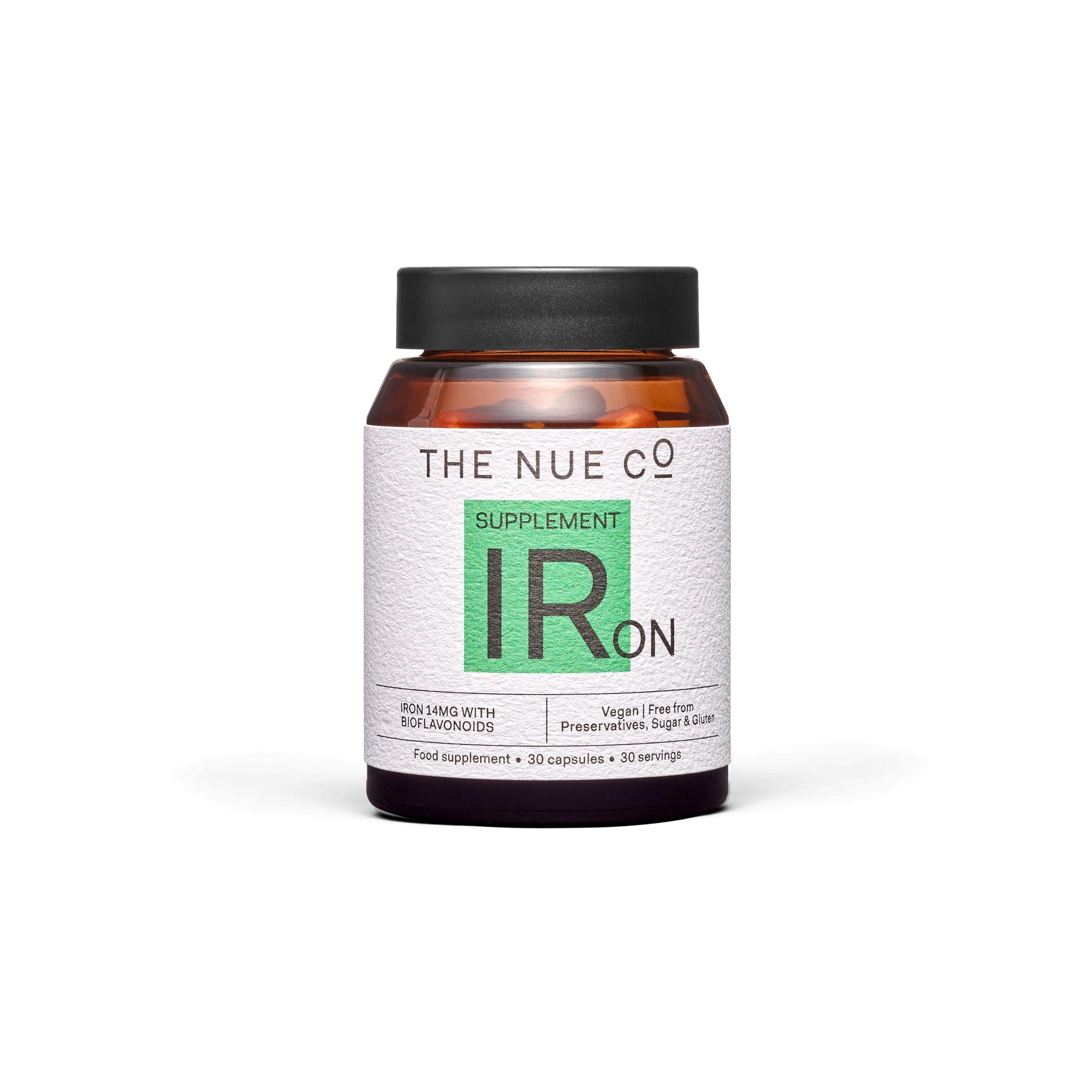 The Nue Co Iron Supplement - Vegan Capsules for Daily Nutrient Support - Clean & Gluten Free - Supports Energy, Recovery & Immune Function, 30 Capsules
