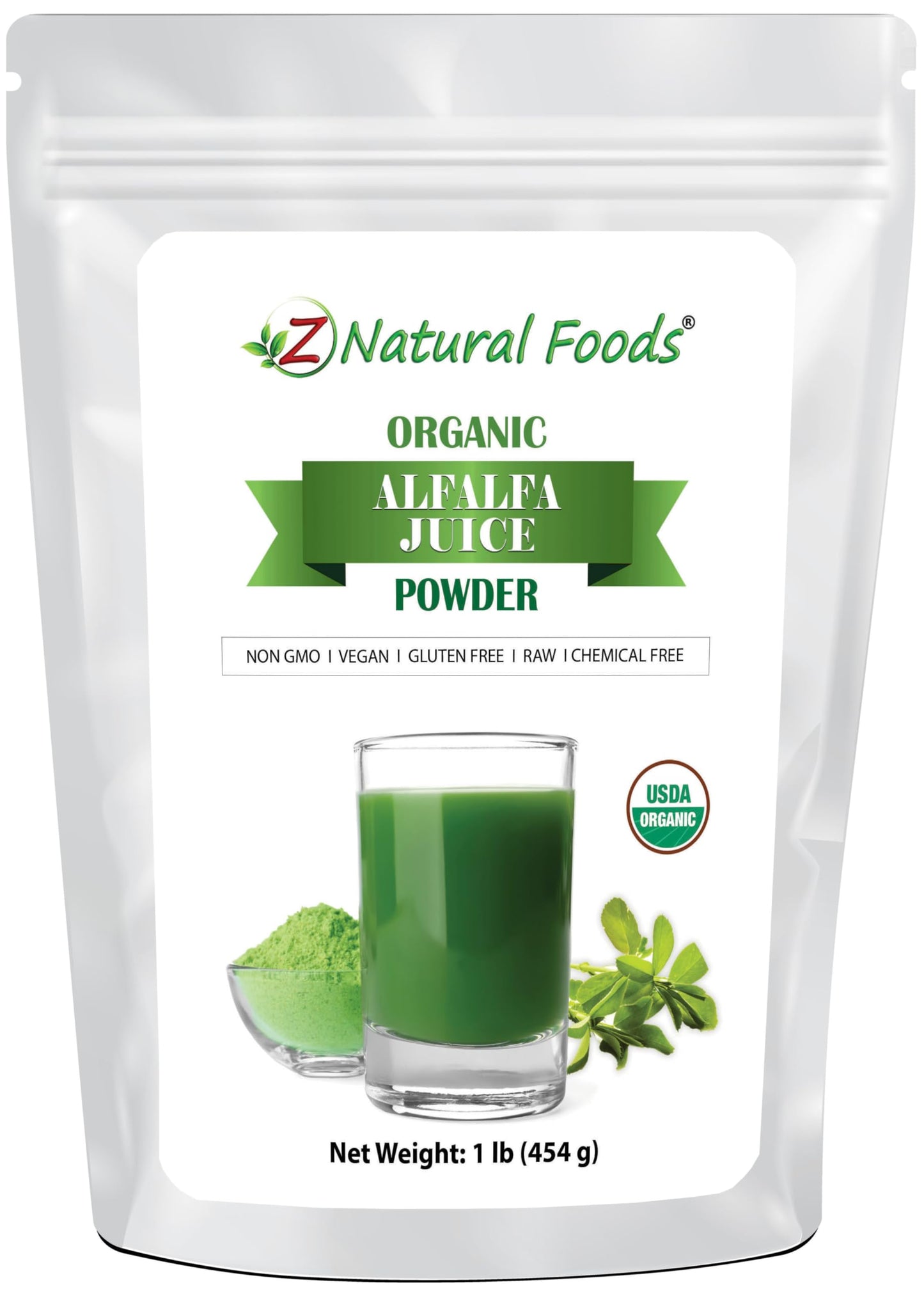 Z Natural Foods Organic Alfalfa Juice Powder 16 Ounce