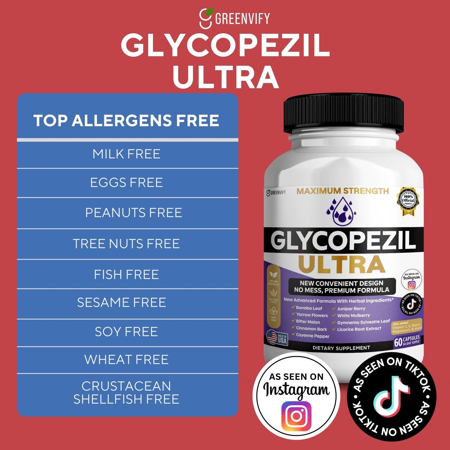GREENVIFY Glycopezil Ultra Dietary Supplement Capsules 60