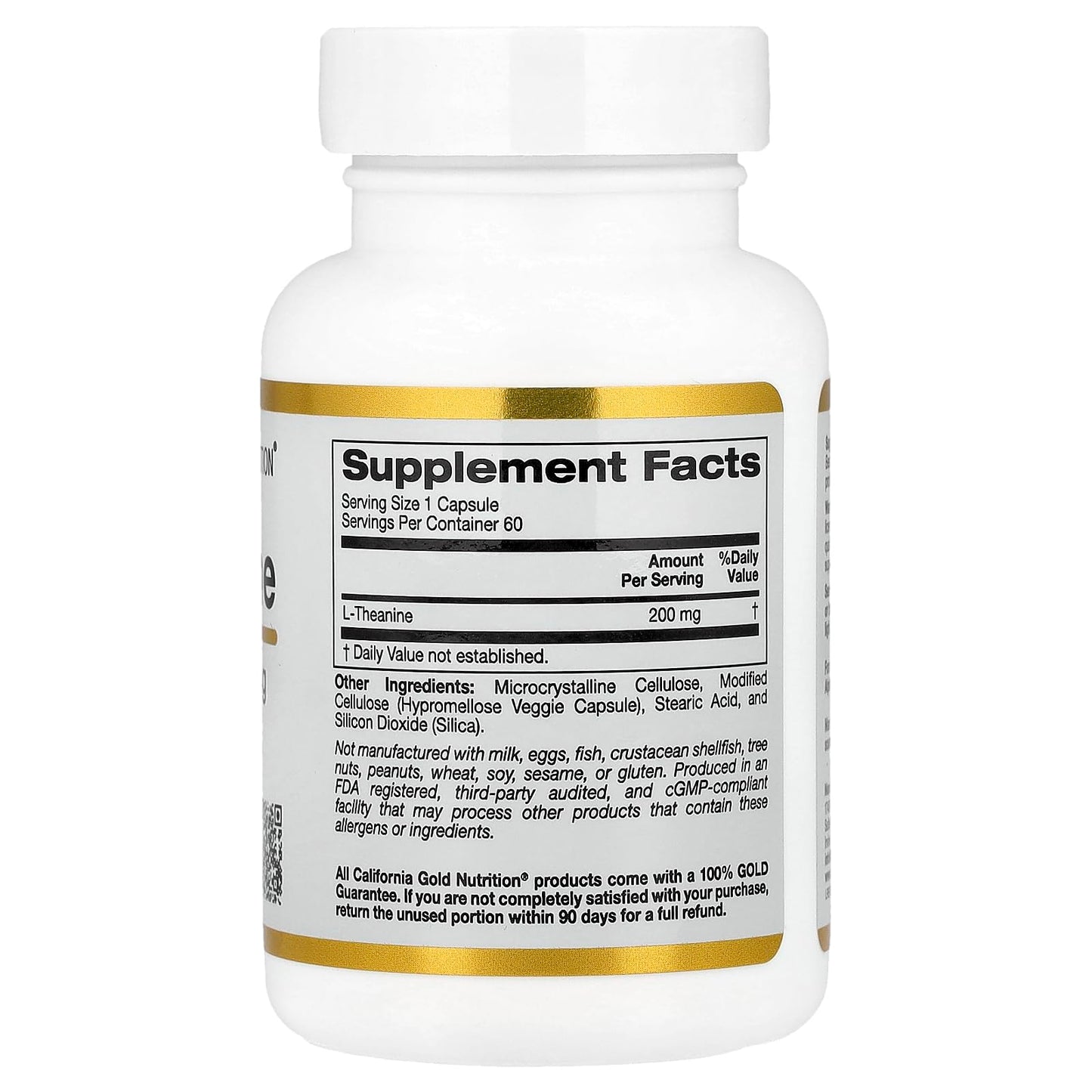 California Gold Nutrition L-Theanine Featuring AlphaWave 200 mg Veggie Capsules 60 Count