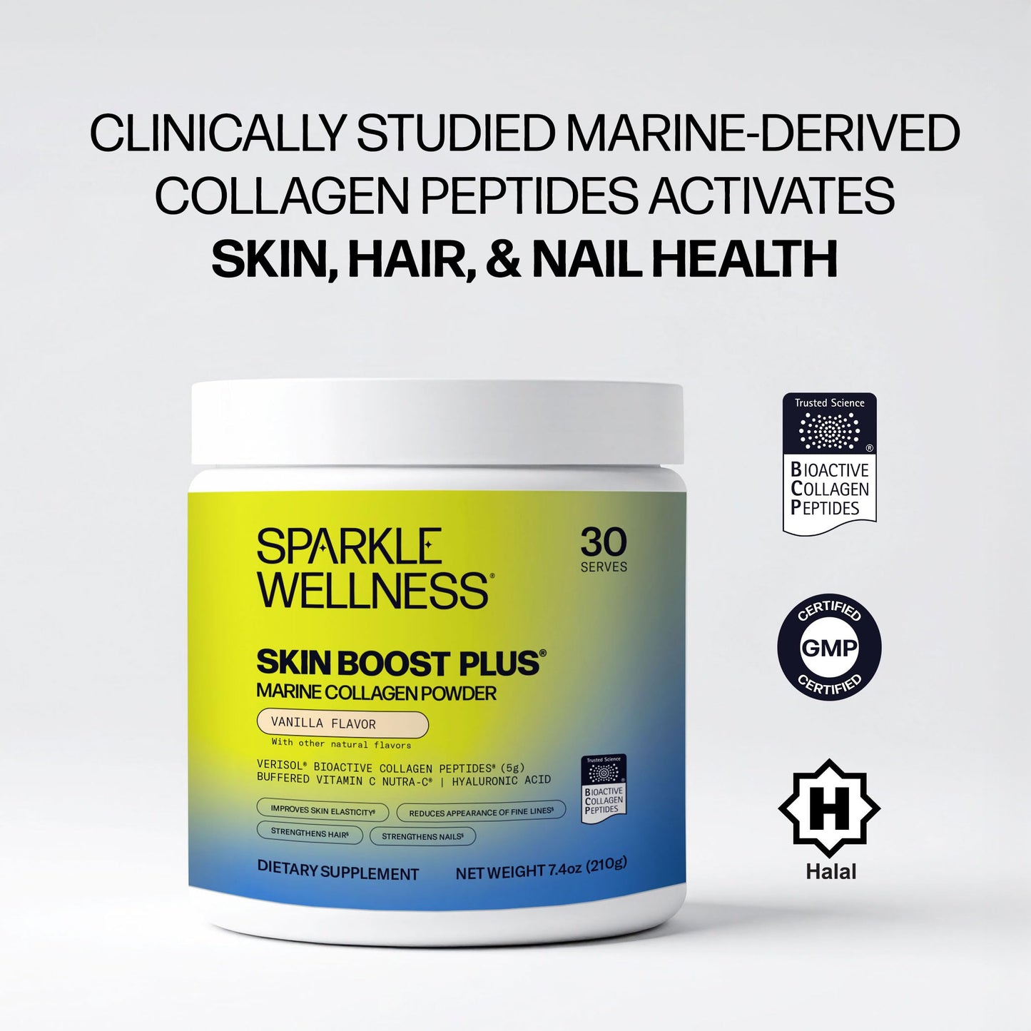 Sparkle Wellness Marine-Derived VERISOL Bioactive Hydrolyzed Collagen Peptides Powder, 30 Servings