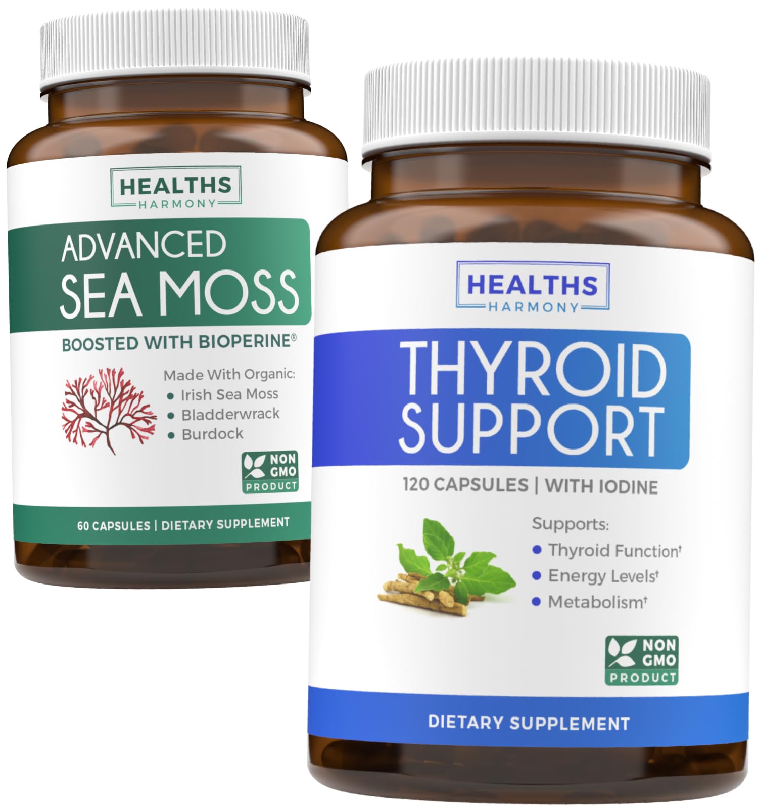 Healths Harmony Thyroid Support & Sea Moss Capsules, 60 Count