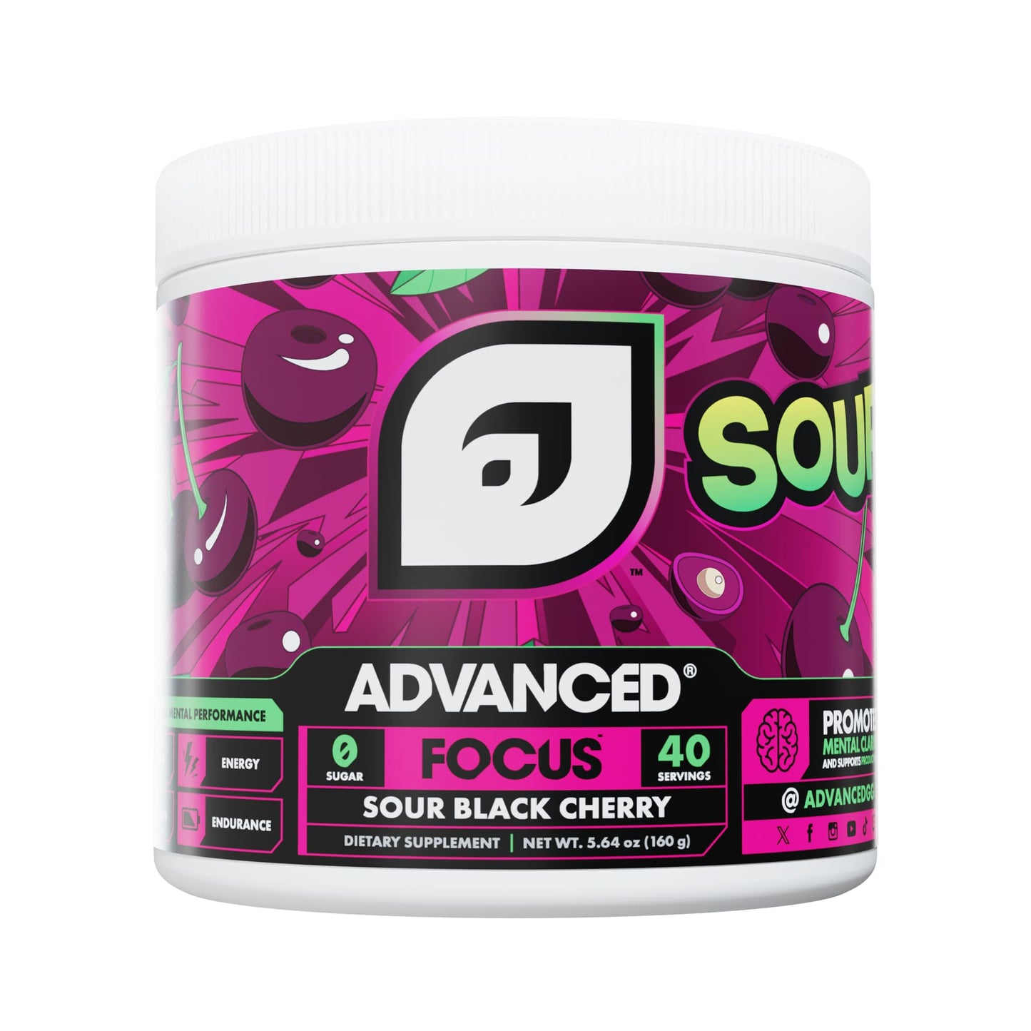 Advanced Focus Sour Black Cherry Powder 5.71 Ounce