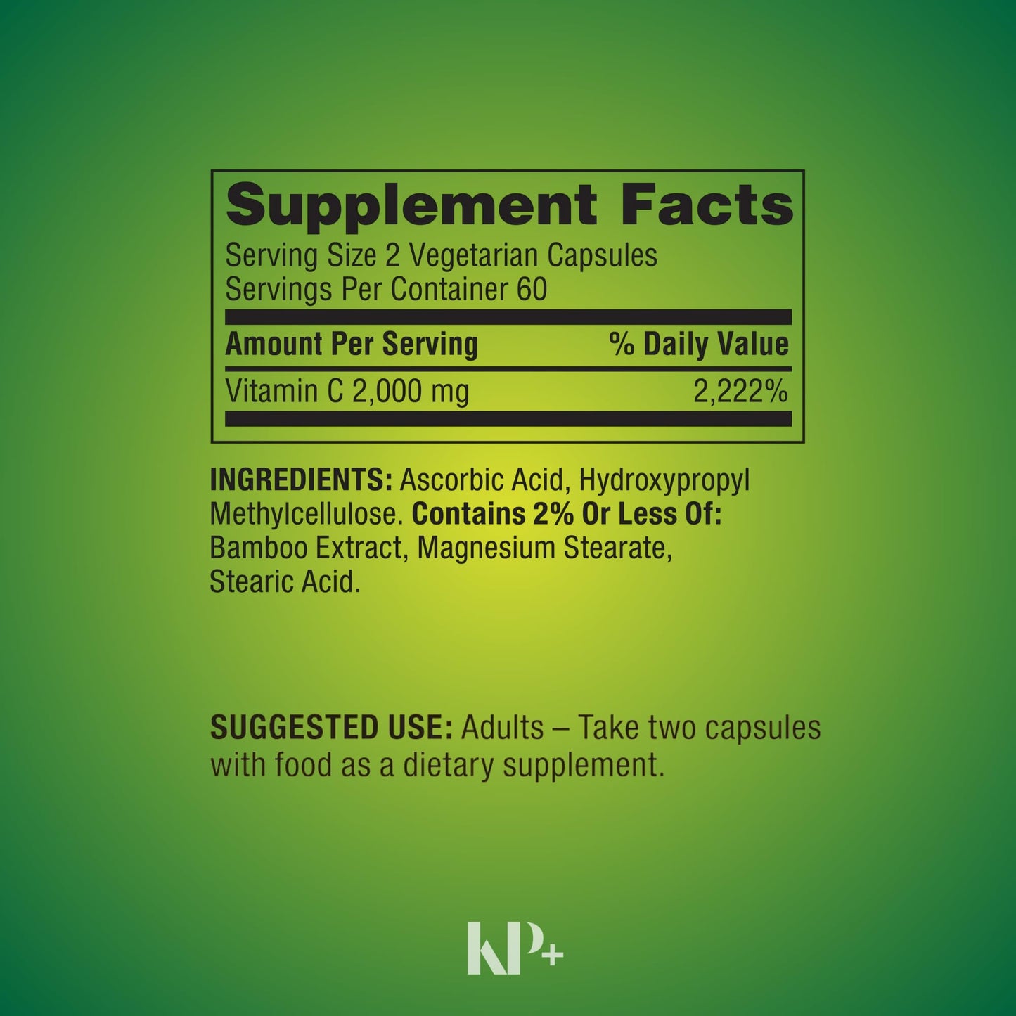 KP+ Vitamin C Tablets 120 Count