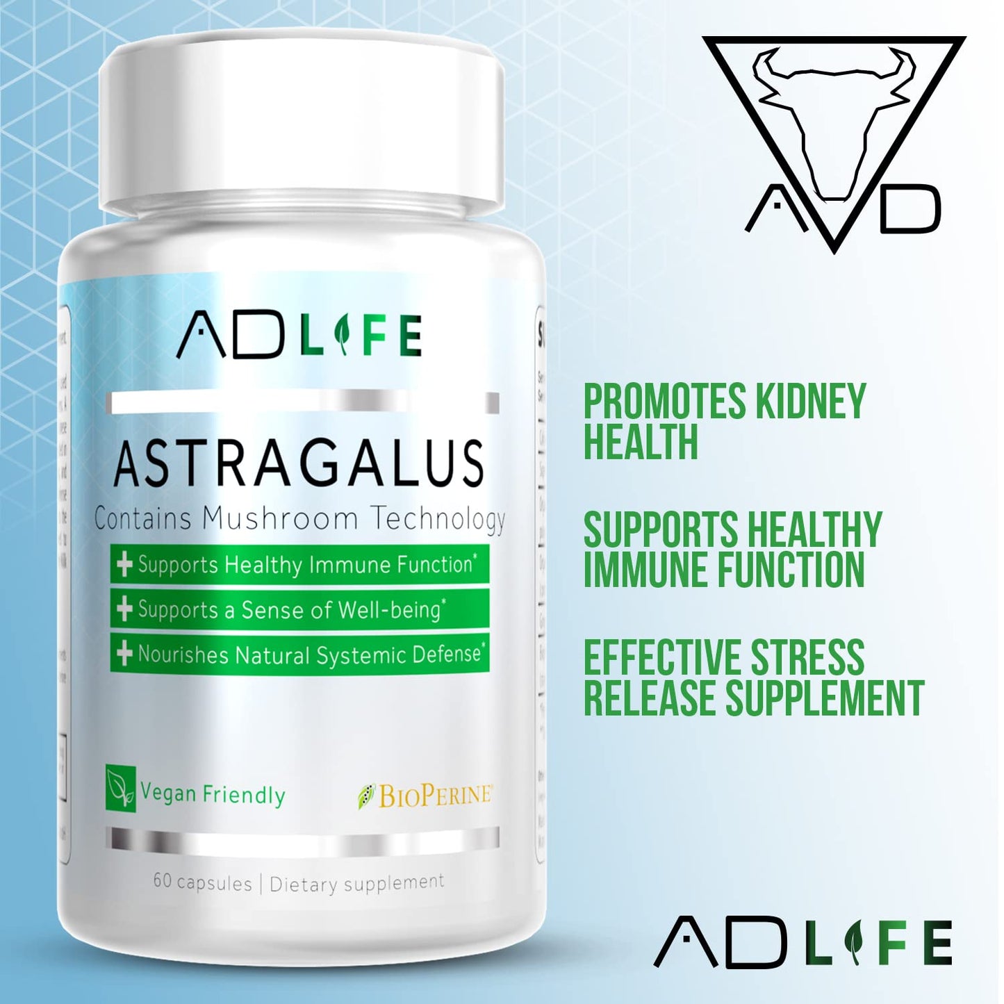 PROJECT AD LLC Astragalus Kidney Health Supplement Capsule, 60 Count