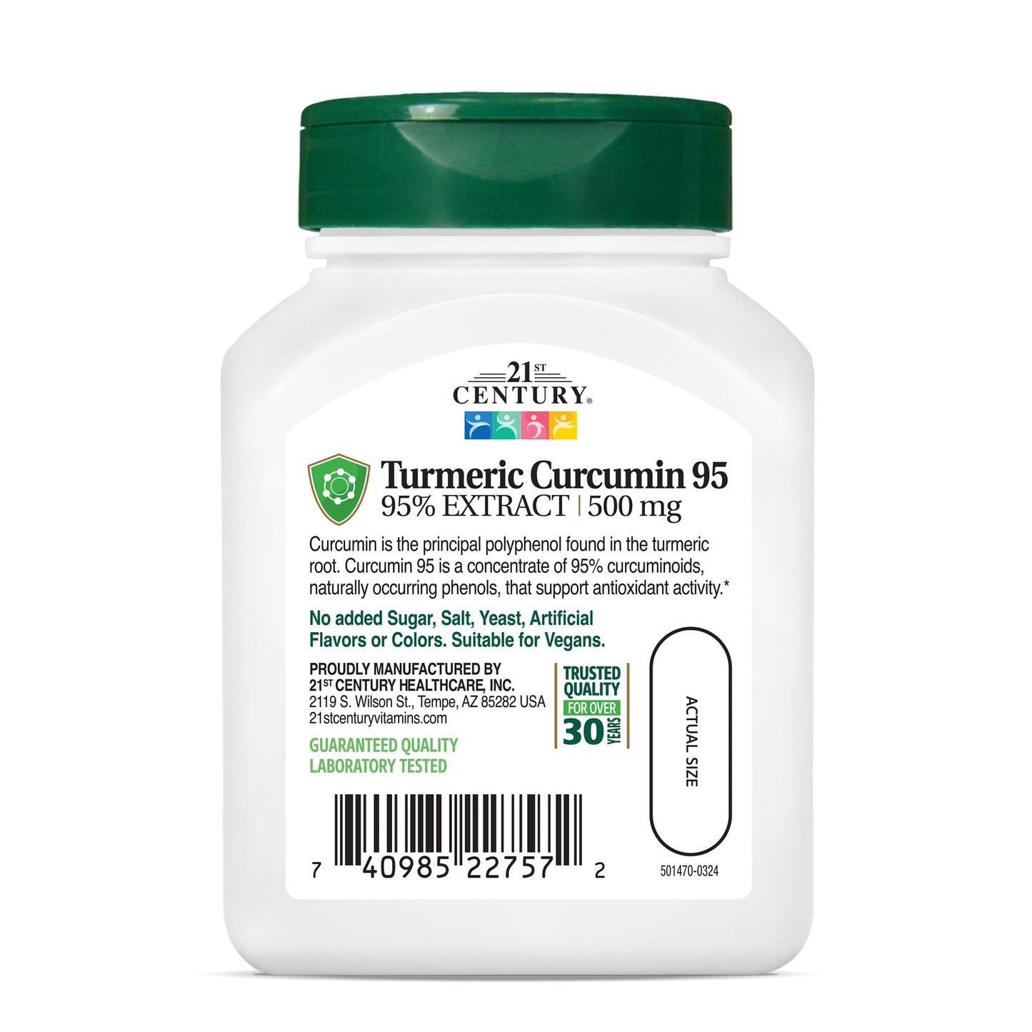 21st Century Curcumin 95 Herbal Supplements Capsule, 45 Count
