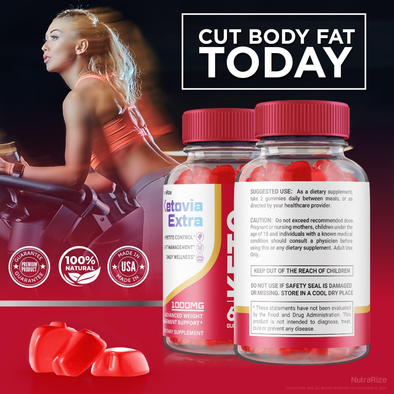NutraRize Ketovia Extra ACV Gummies, 120 Gummies