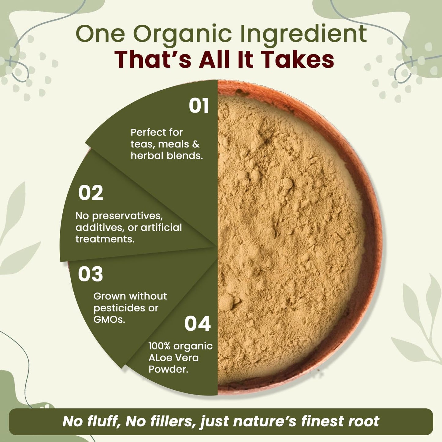 Organic Way Aloe Vera Leaf Powder (Aloe barbadensis), 4 oz
