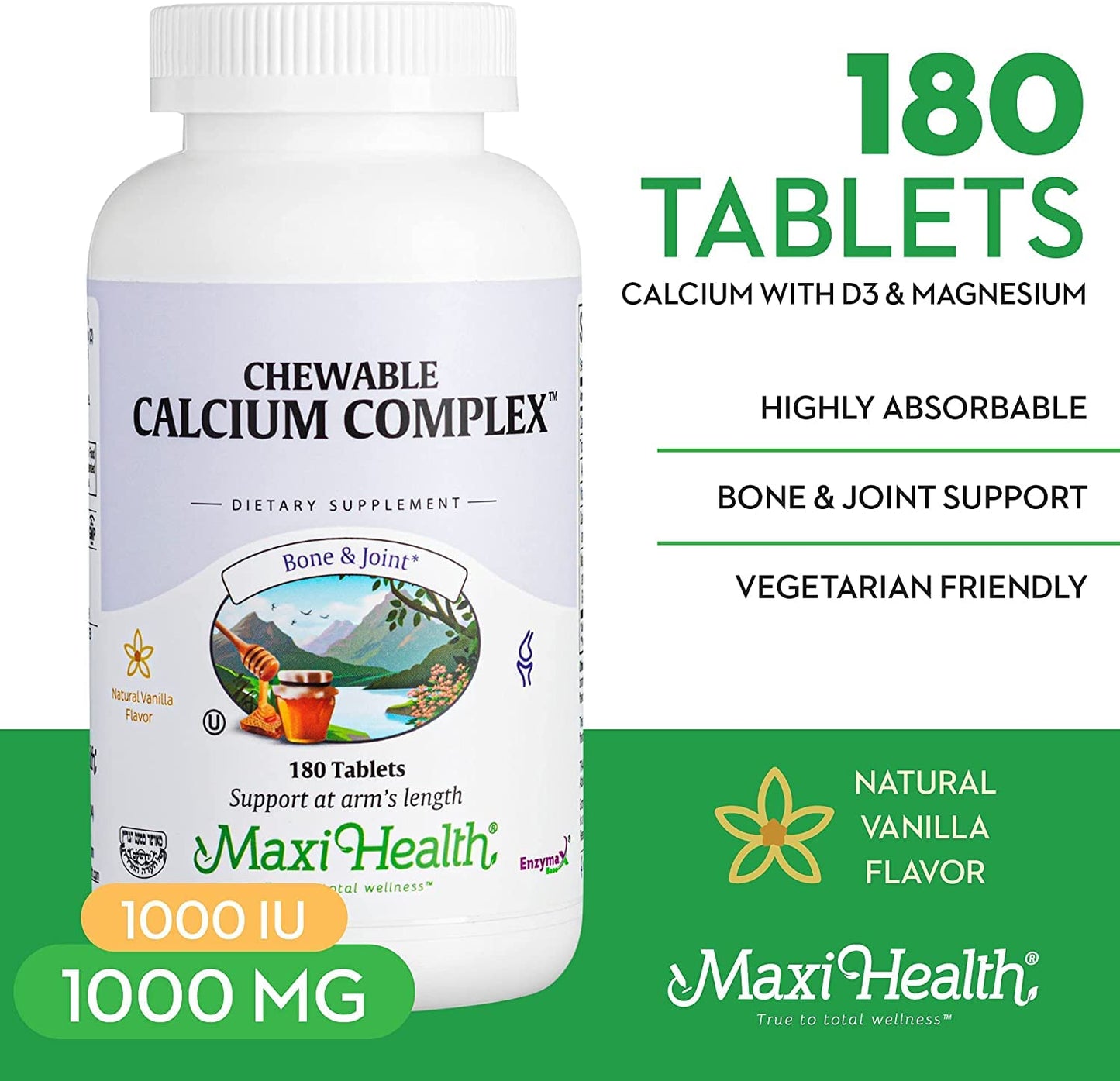 Maxi Health Calcium Complex with Vitamin D3 and Magnesium Tablets, 360 Tablets