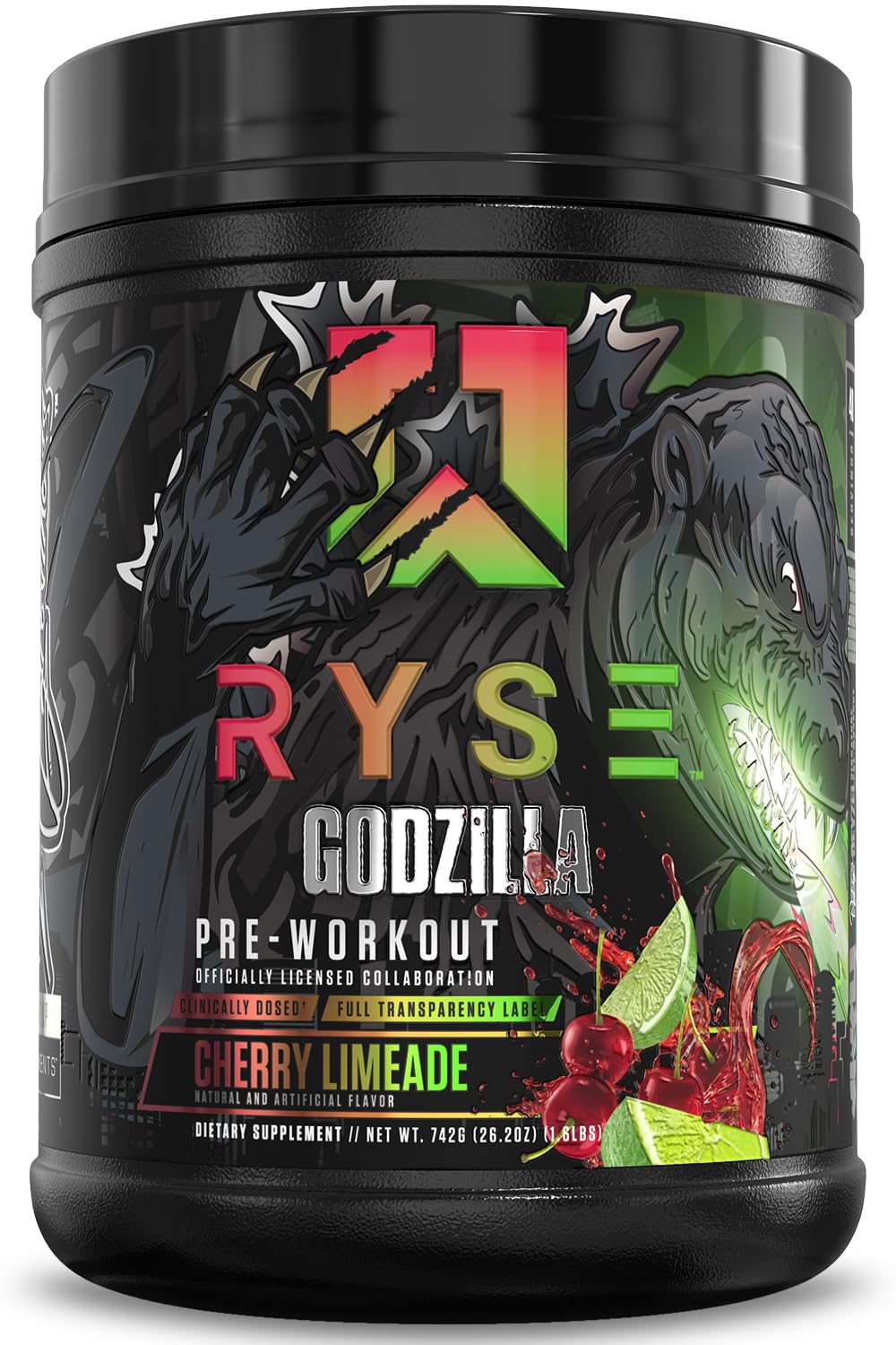 RYSE Up Supplements Godzilla X Noel Deyzel Pre Workout Powder - Cherry Limeade 1.6 Pound