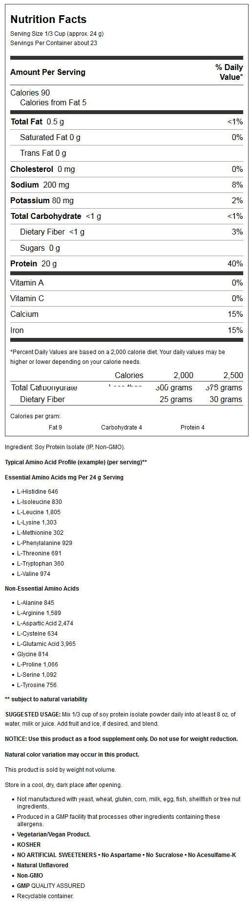 NOW Foods Soy Protein Isolate Powder 19.2 oz