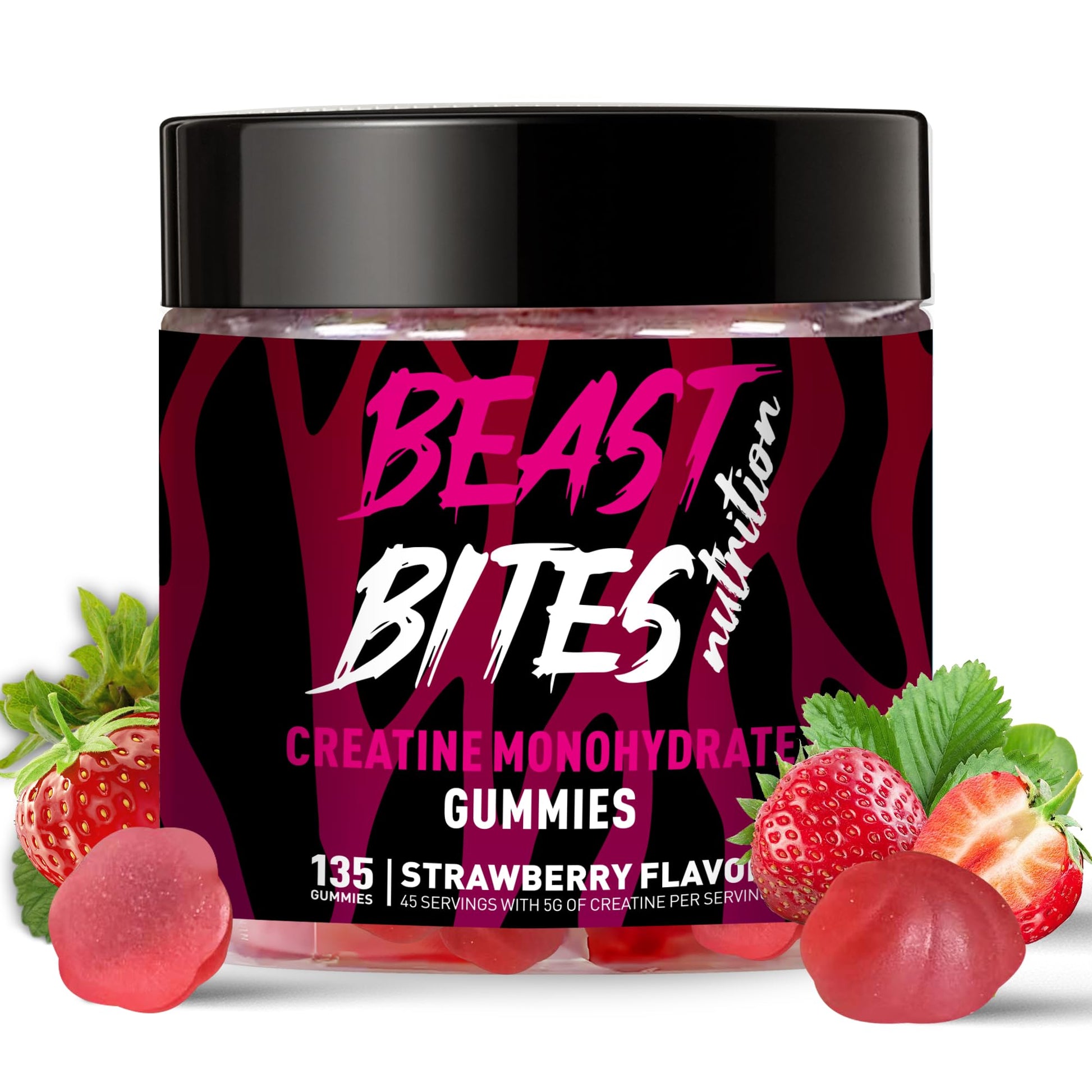 BEAST BITES Nutrition Creatine Monohydrate Gummies 135 Count