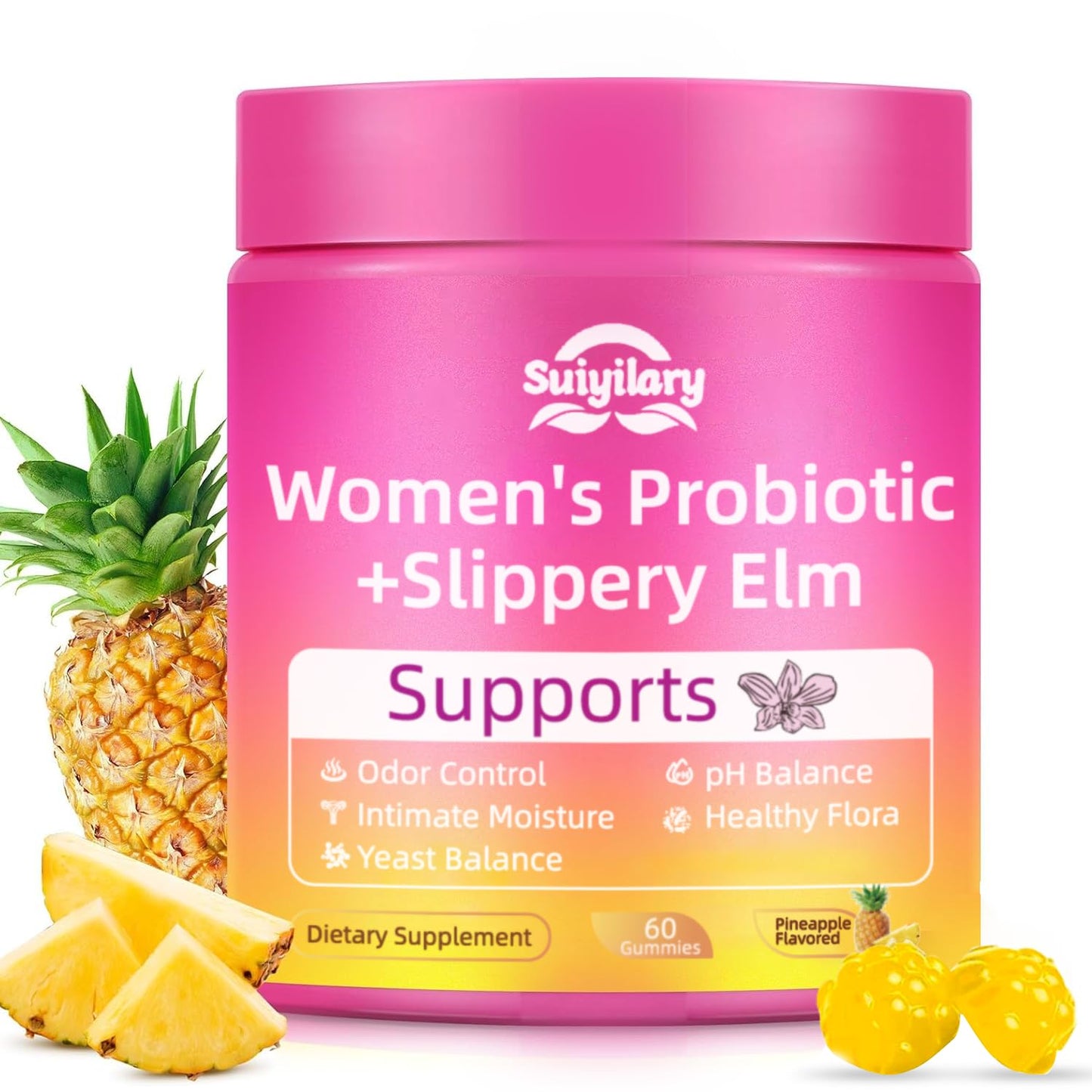 Suiyilary Feminine Probiotics Gummies for Women Powder 60 Gummies