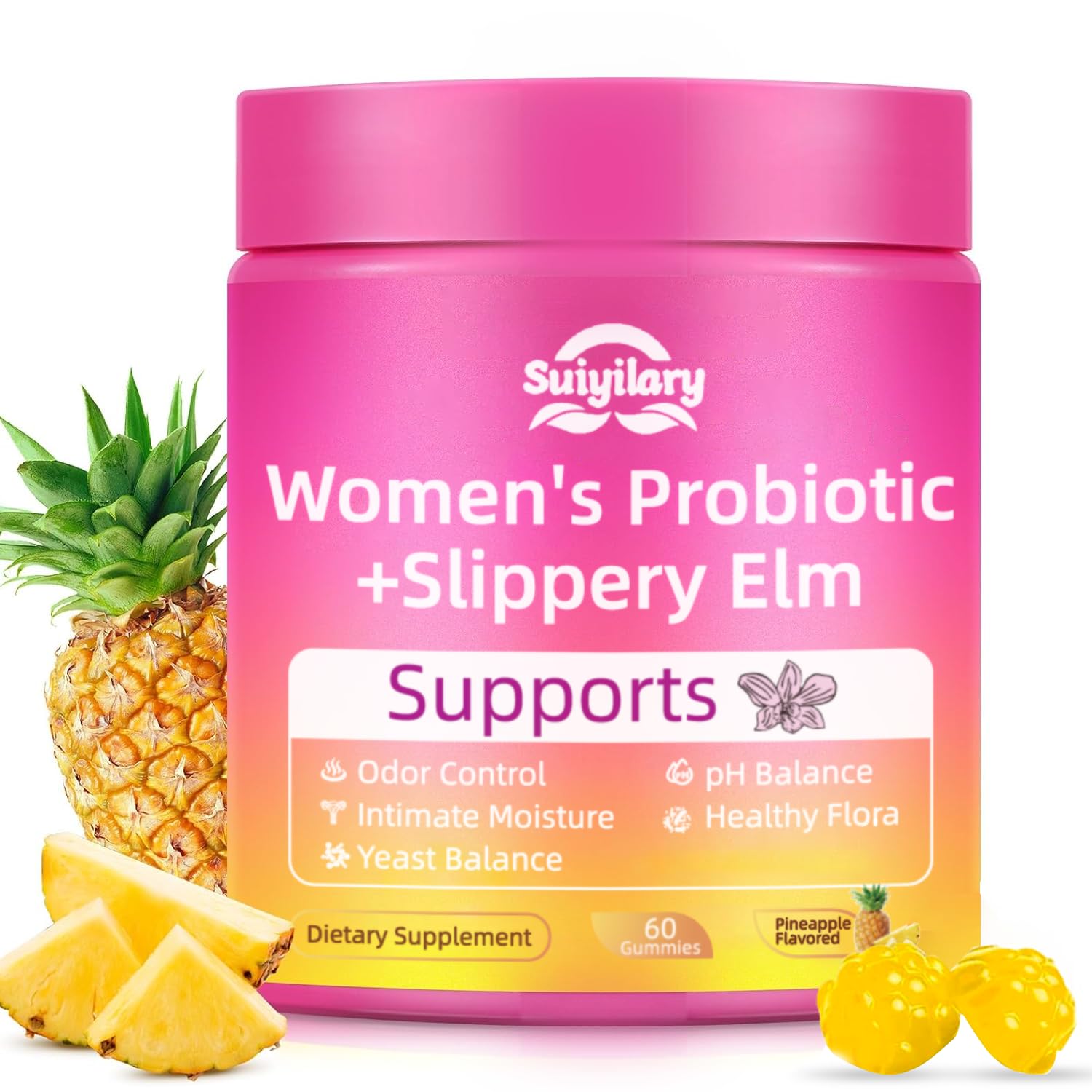Suiyilary Feminine Probiotics Gummies for Women Powder 60 Gummies