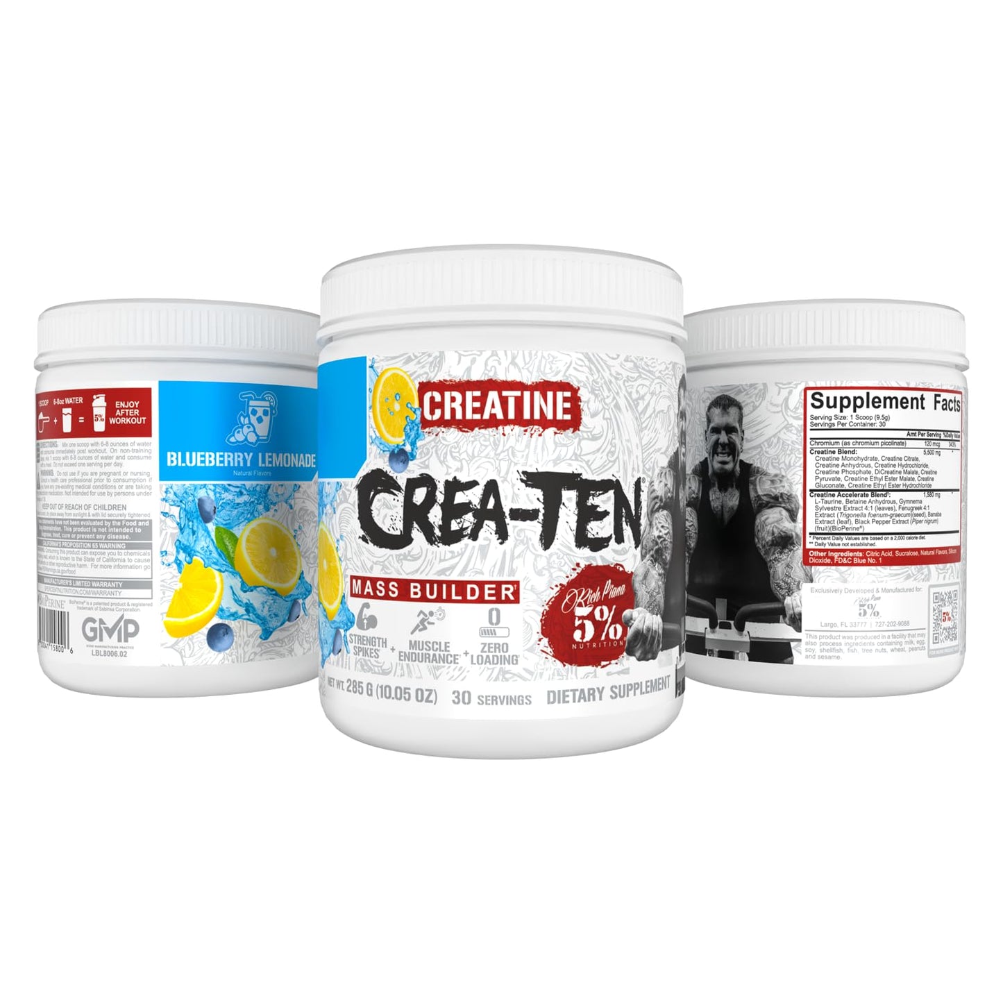 5% Nutrition CreaTEN Creatine Complex + Accelerators Powder 10.05 Ounce
