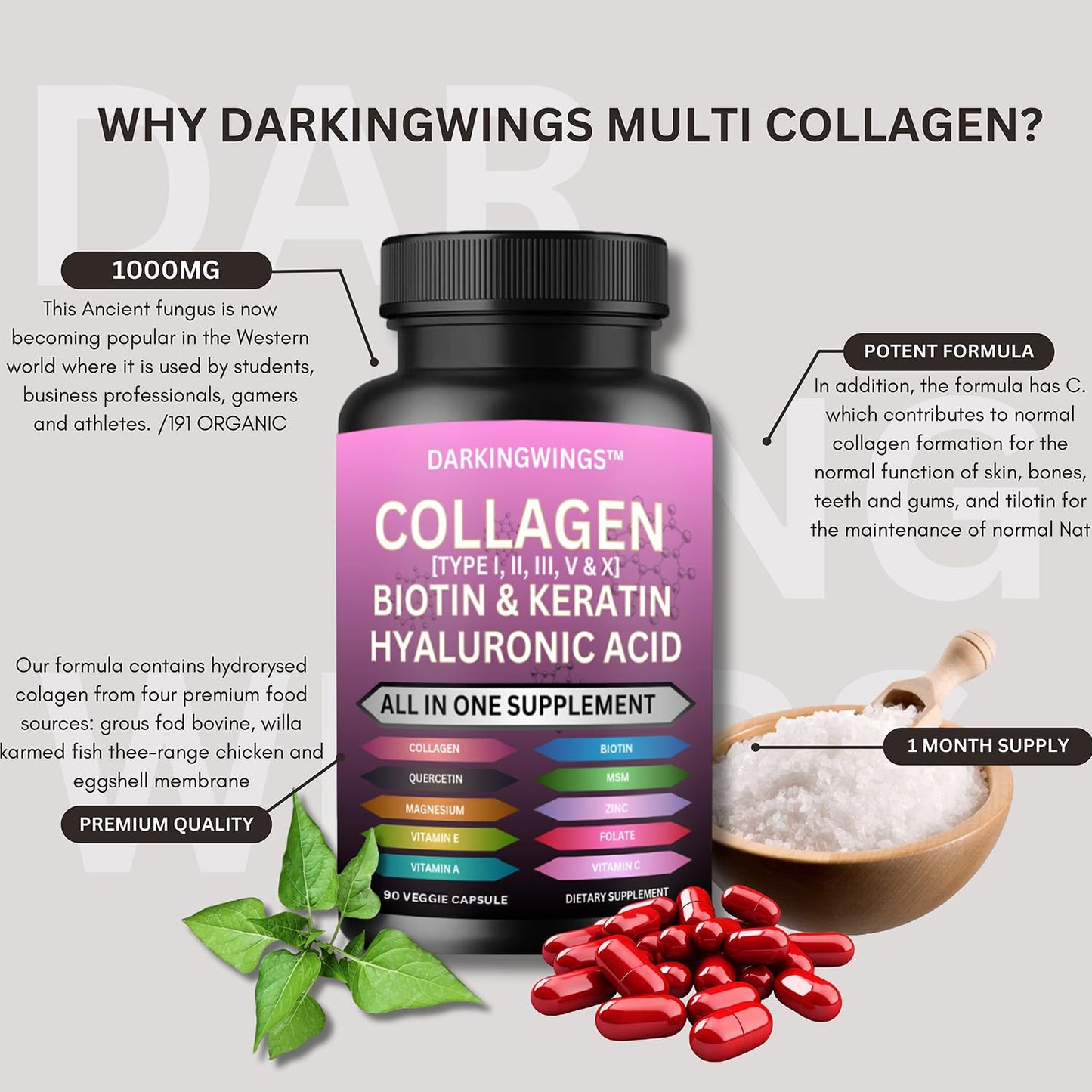Darkingwings Multi Collagen Capsules 90 Count