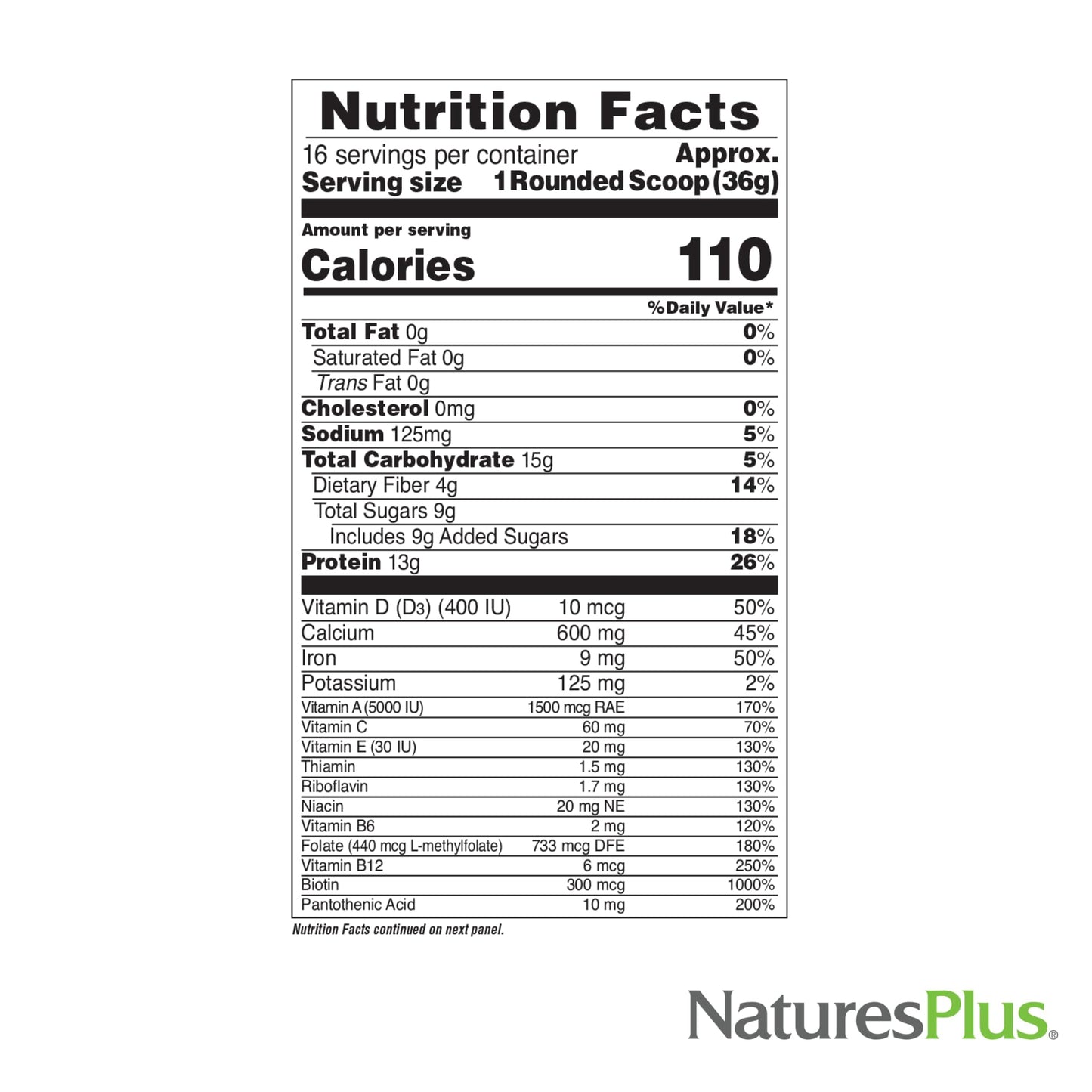 NaturesPlus FRUITEIN Revitalizing Green Foods Shake Powder 20.8 oz