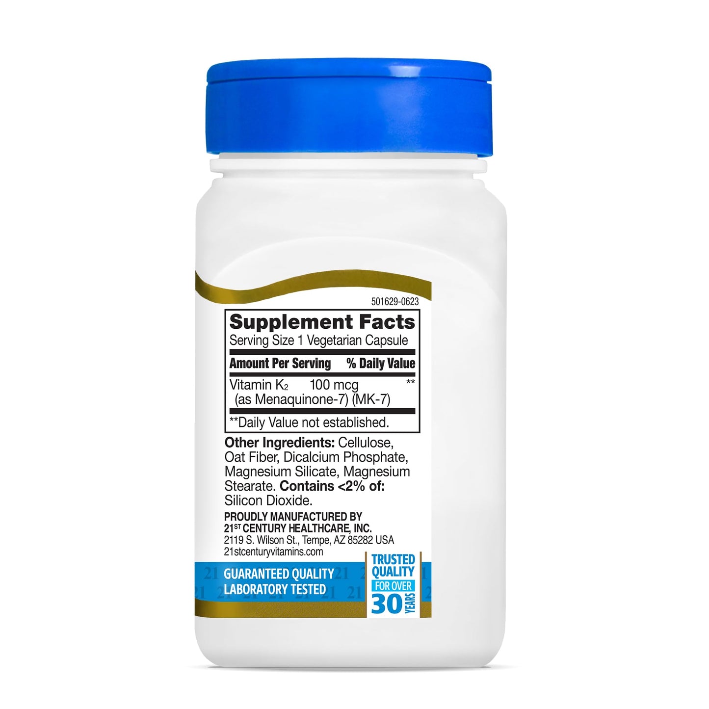 21st Century Vitamin K2 (MK-7) 100 mg Vegetarian Capsules, 110 Count