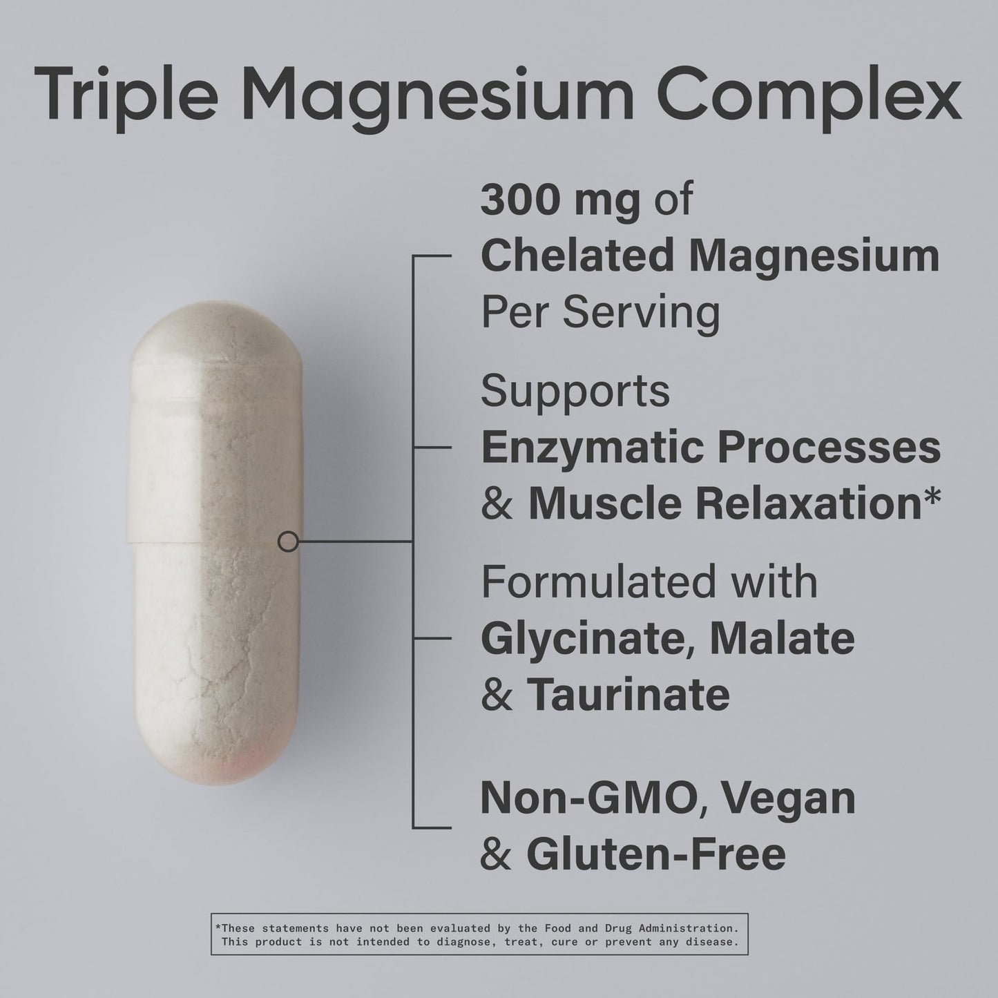 Sports Research Chelated Triple Magnesium Complex with Glycinate, Taurinate & Malate (Chelamax®) for Enhanced Bioavailability* Capsules 120