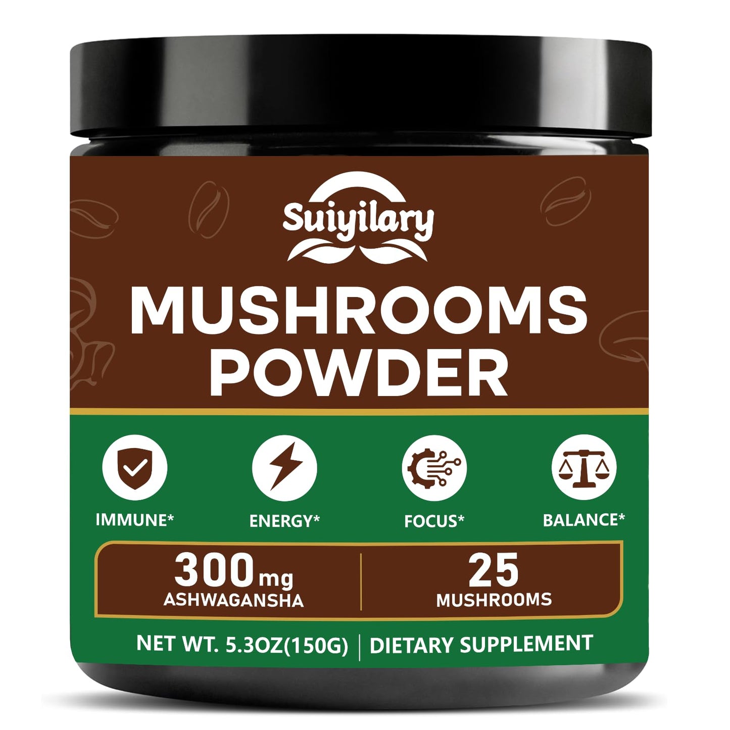 Suiyilary 25 in 1 Mushroom Powder, 5.3 oz
