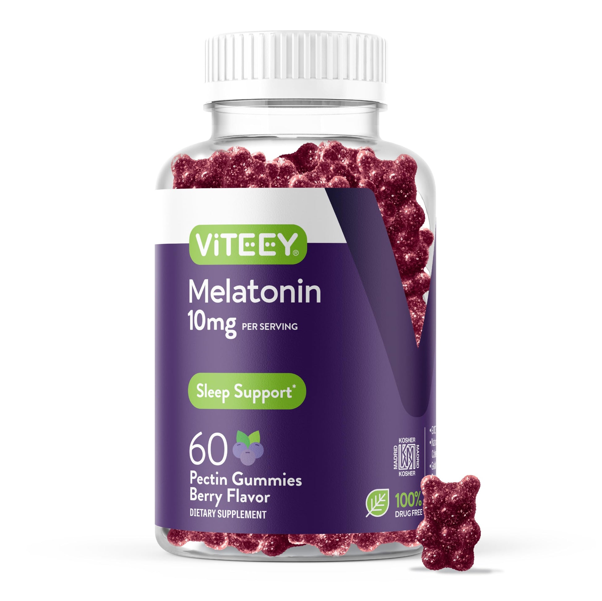 Viteey Melatonin Gummies 10mg, 60 Count