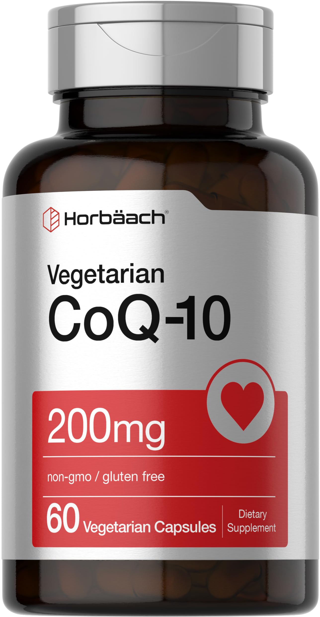 Horbäach CoQ10 200mg with Black Pepper Extract Capsule, 60 Count