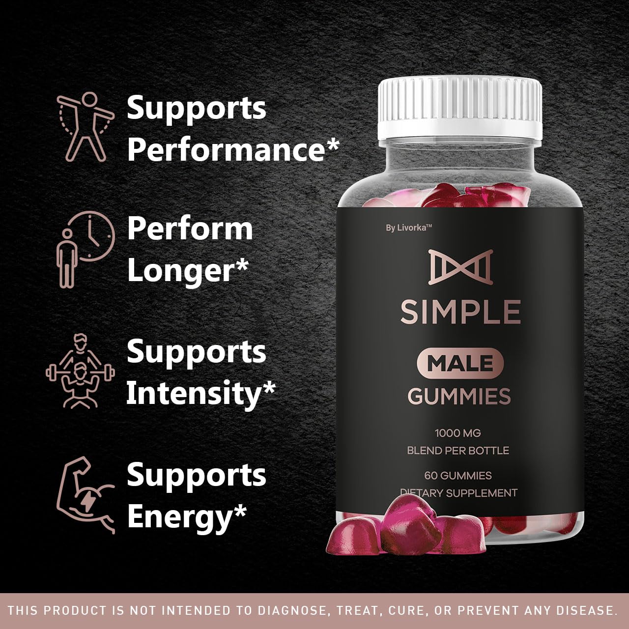 LIVORKA Simple Male Gummies 120 Gummies