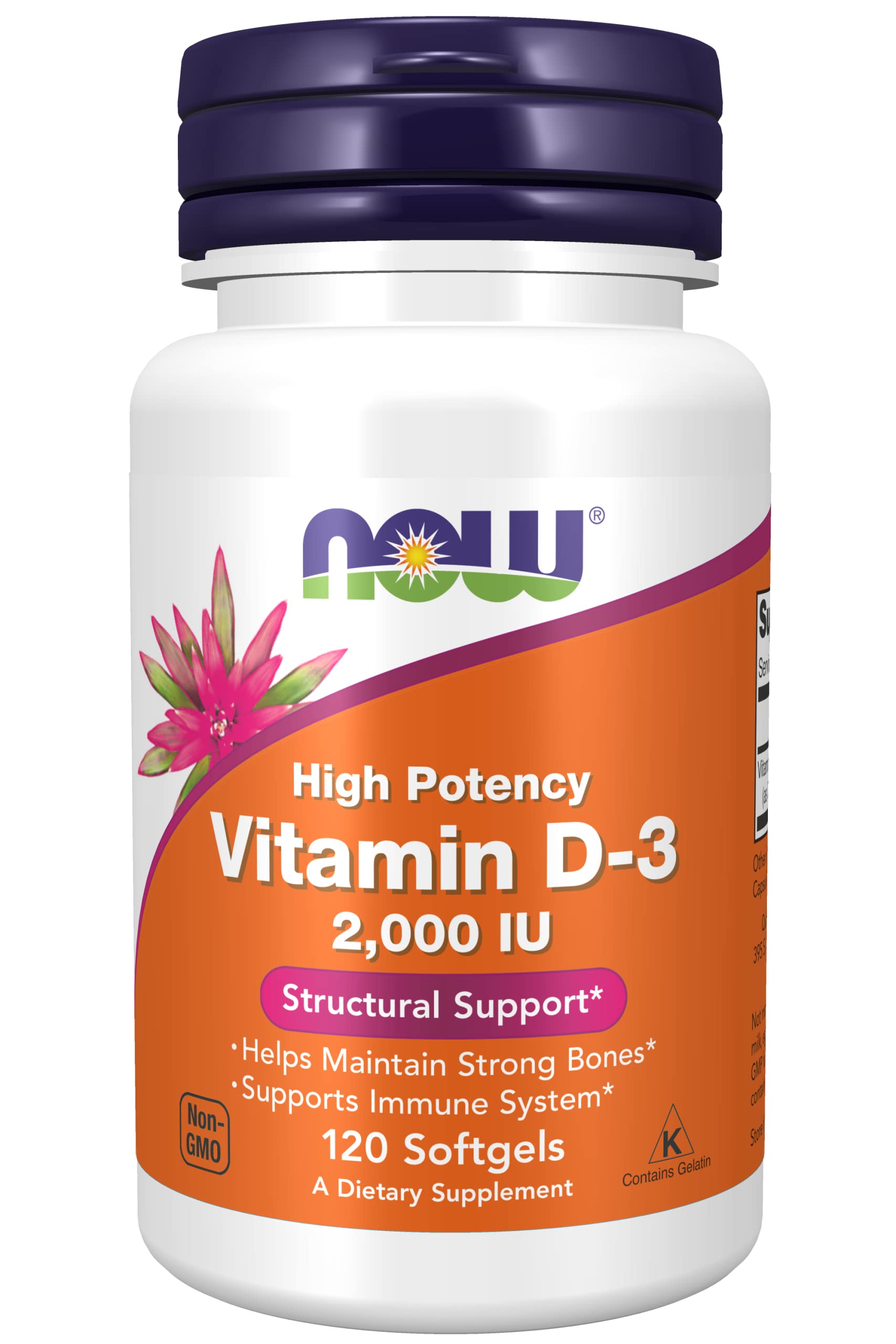 NOW Foods Vitamin D-3 5,000 IU Softgels 120